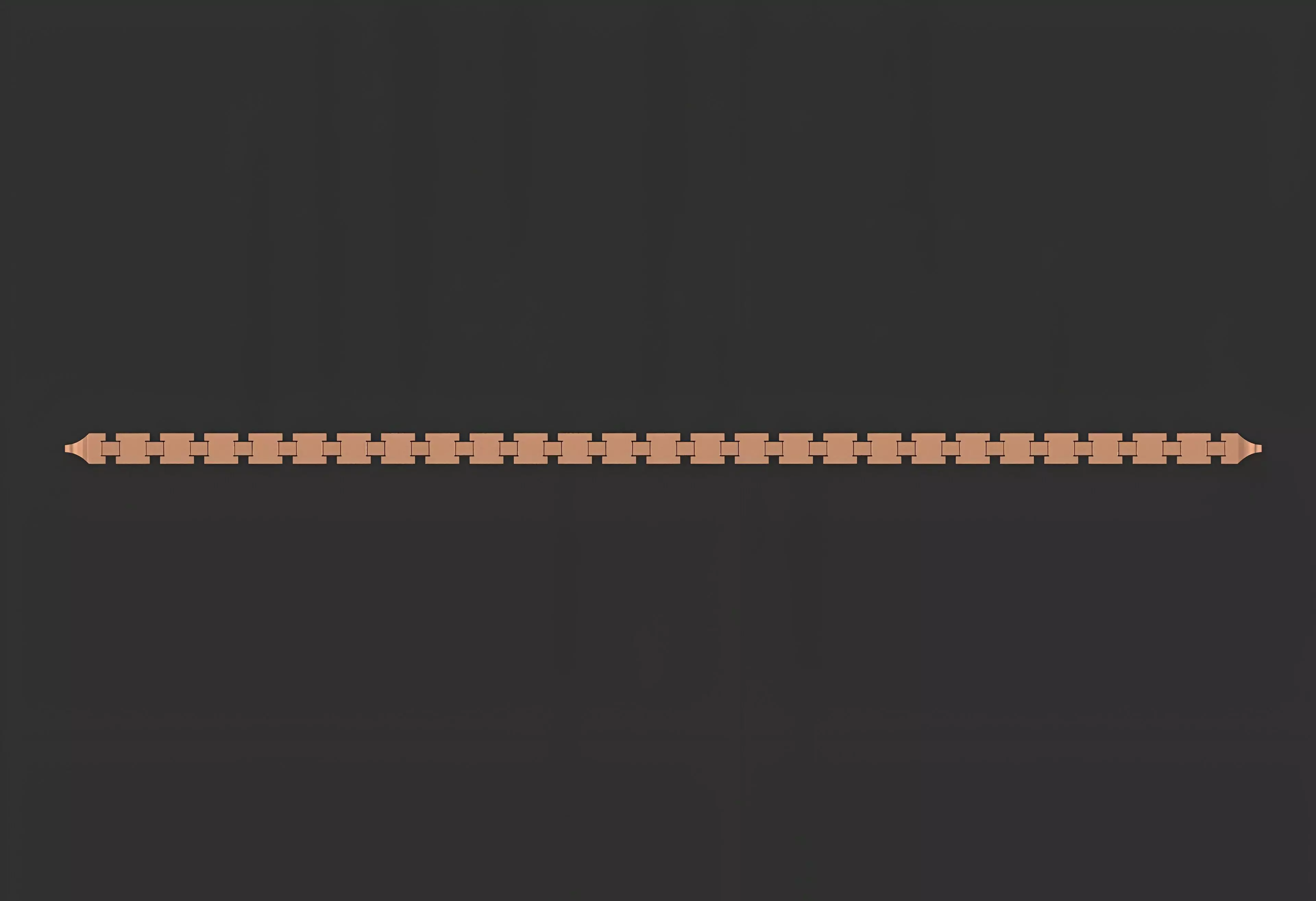 Gold Chain Bracelet 3D print model_0