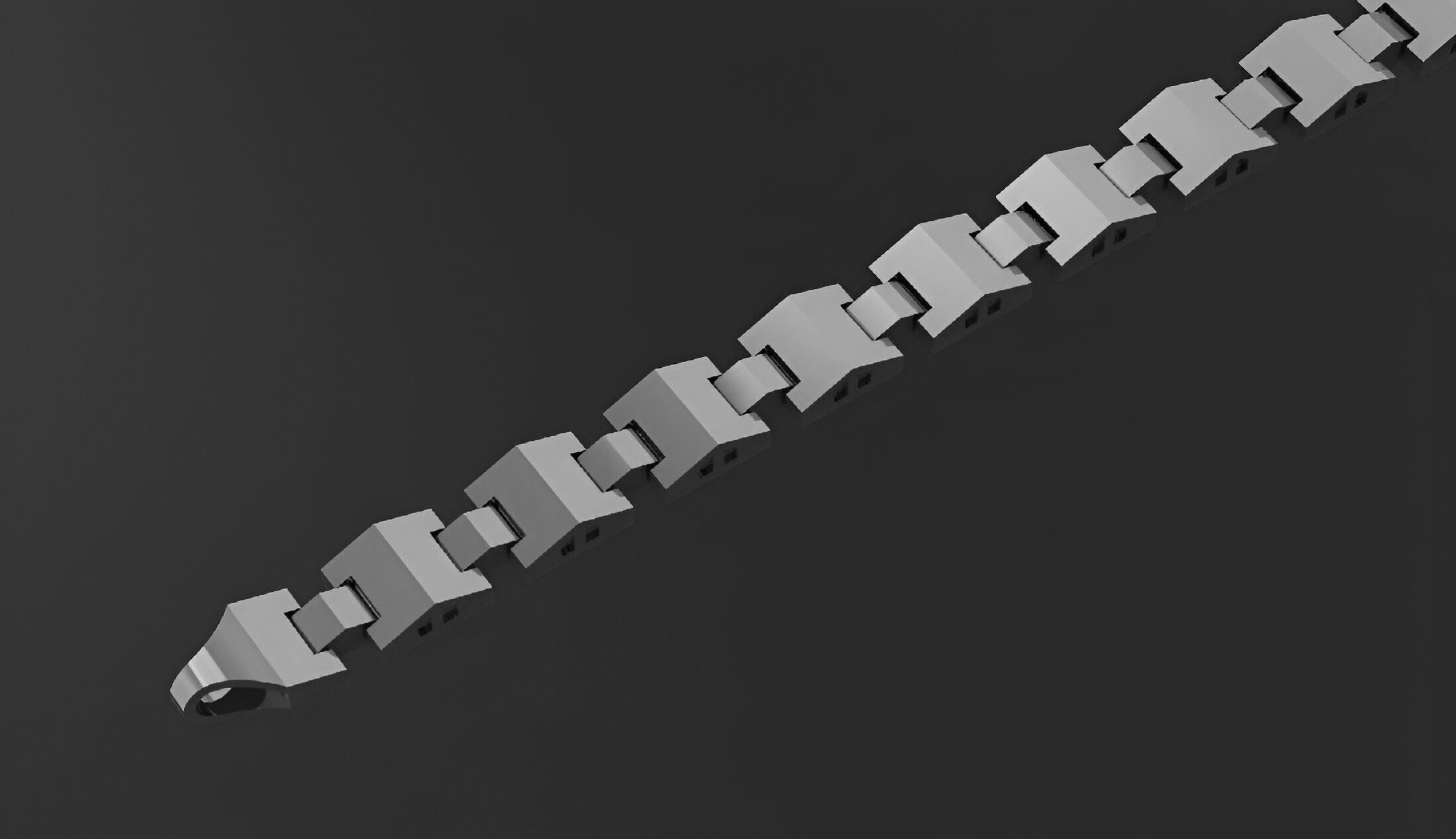 Gold Chain Bracelet 3D print model_8