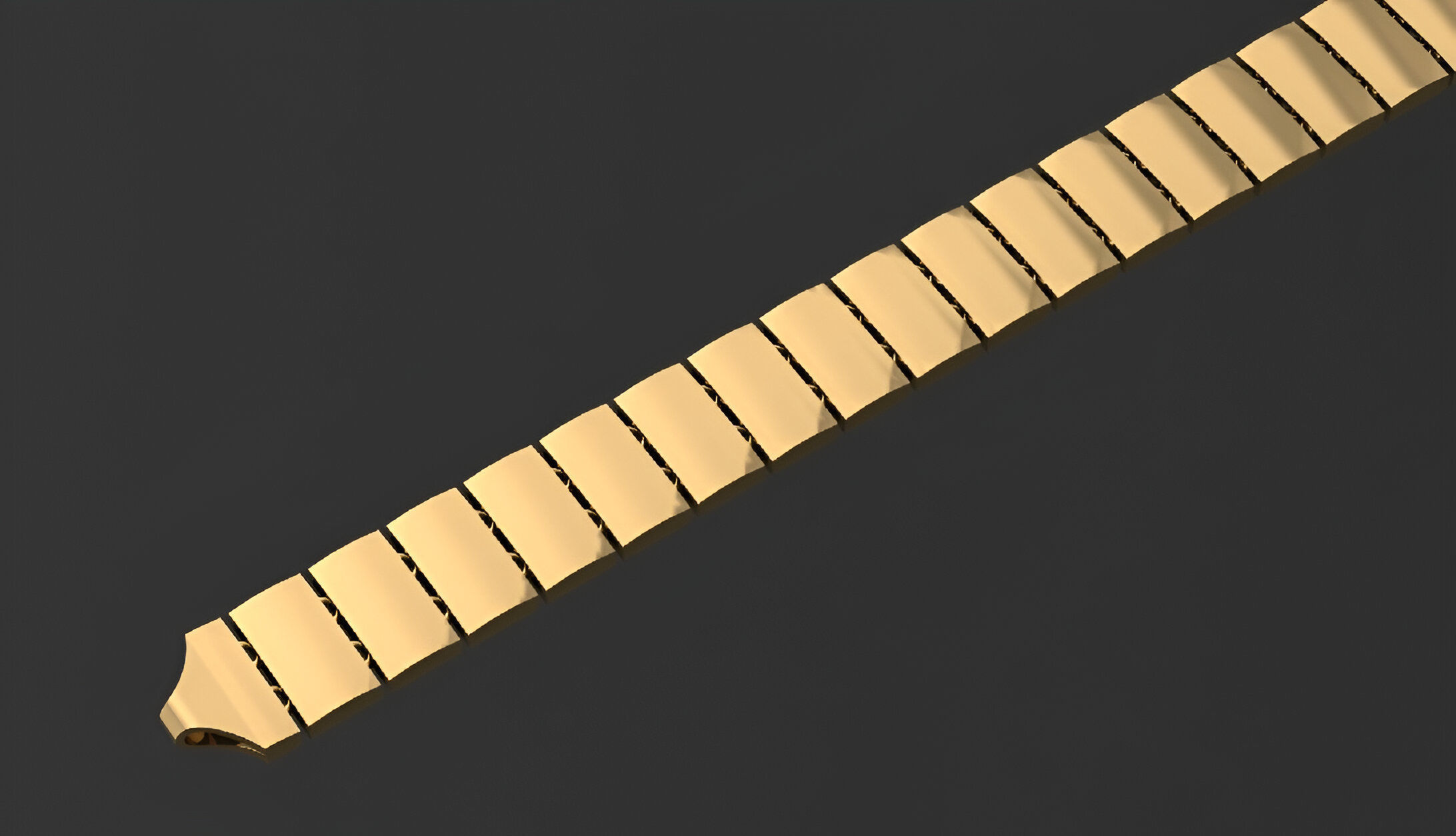 Gold Chain Bracelet 3D print model_1