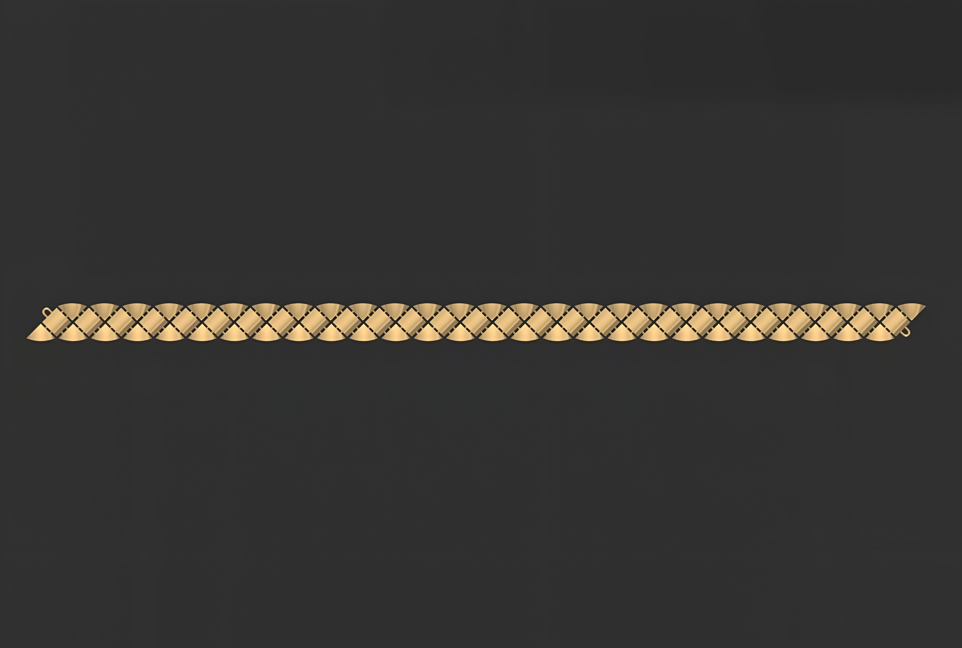 Gold Chain Bracelet 3D print model_3