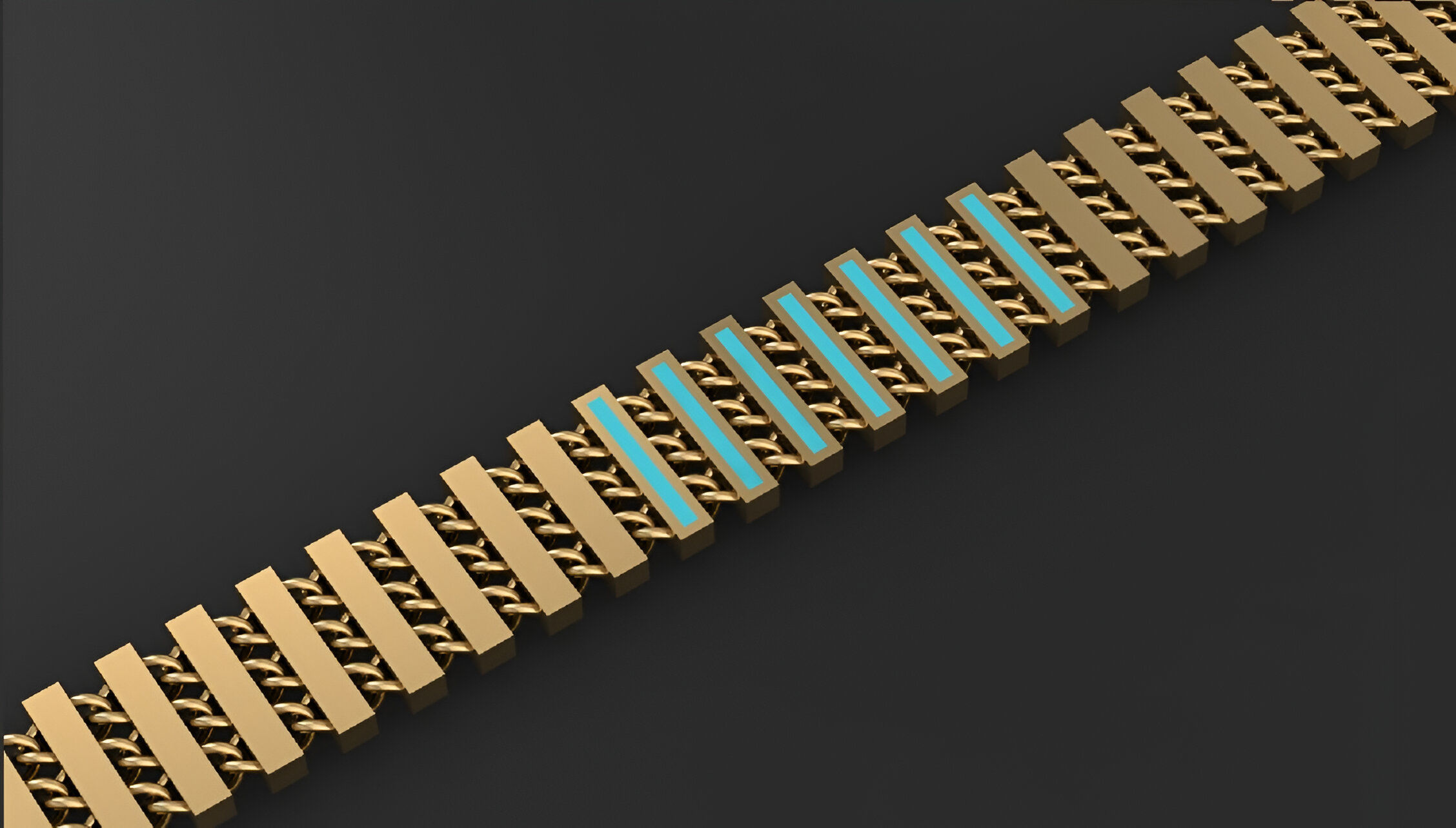 Gold Chain Bracelet 3D print model_1
