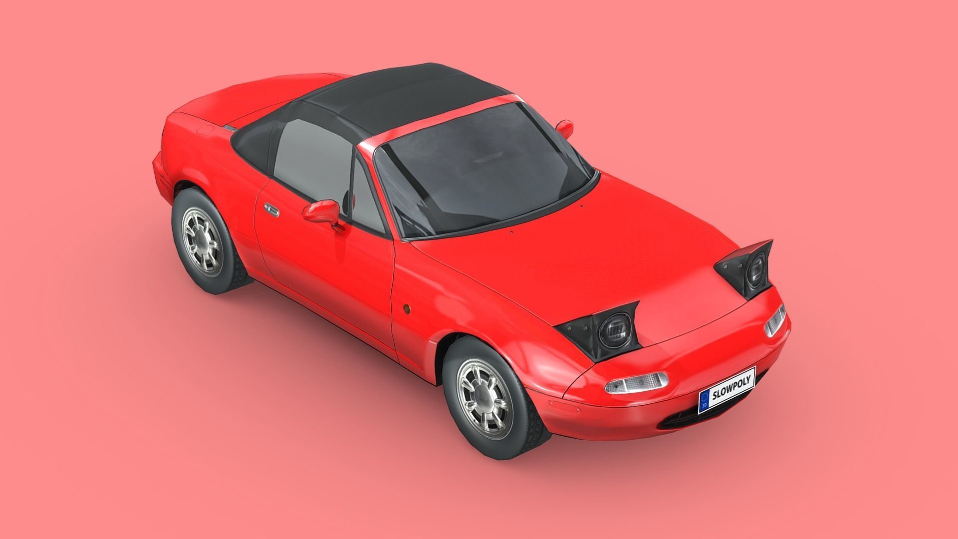 Mazda MX-5 1989 Low-poly 3D model_3