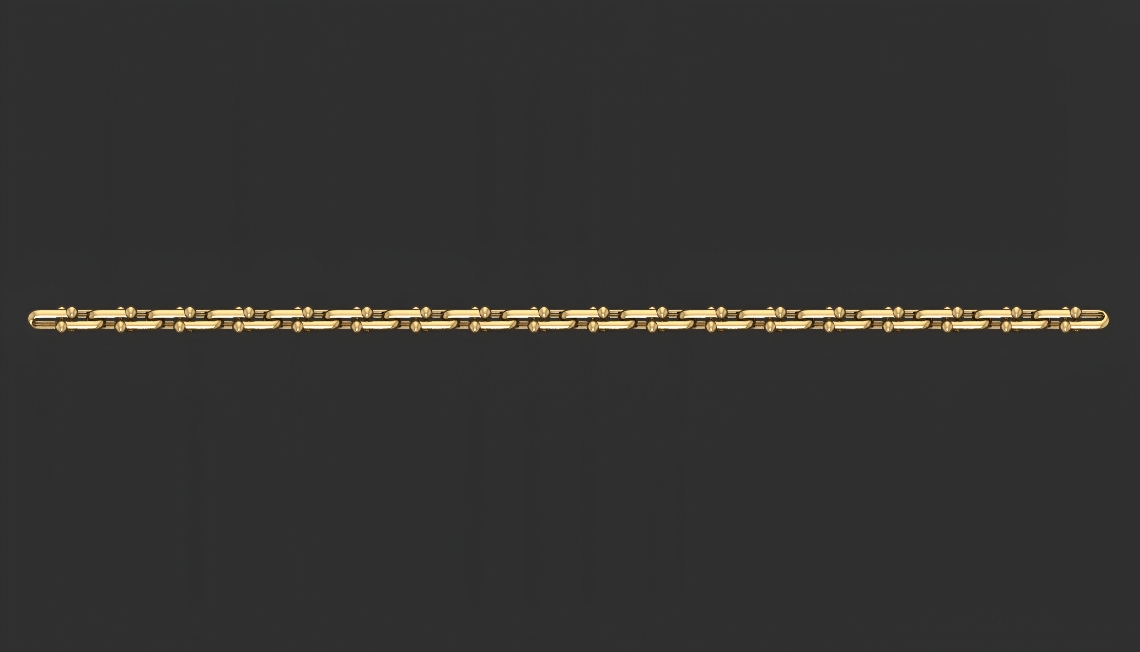 Gold Chain Bracelet 3D print model_4
