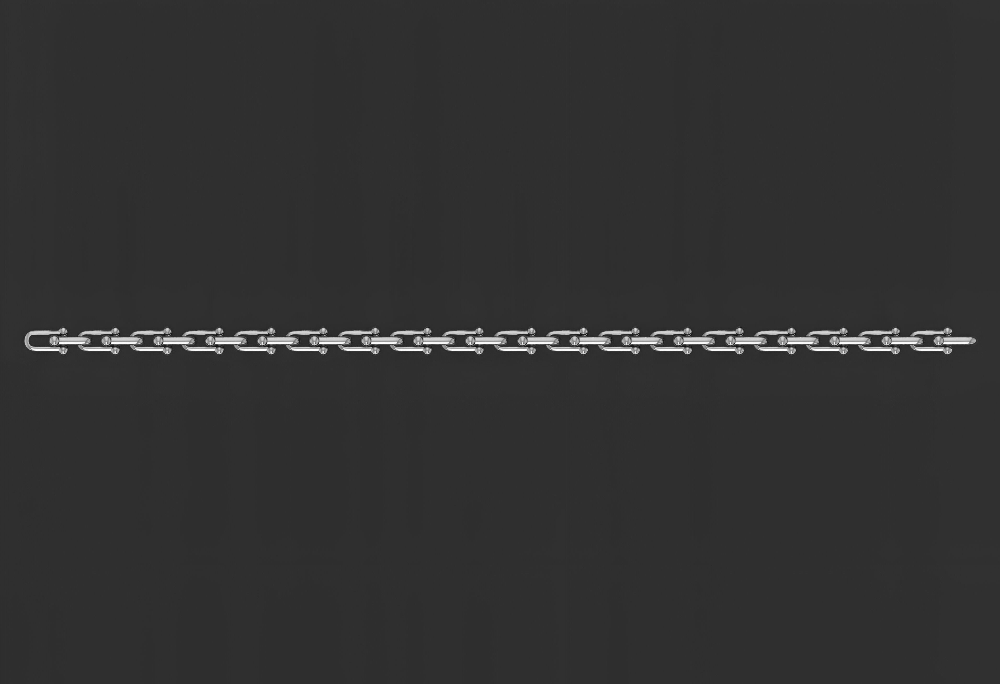 Gold Chain Bracelet 3D print model_9