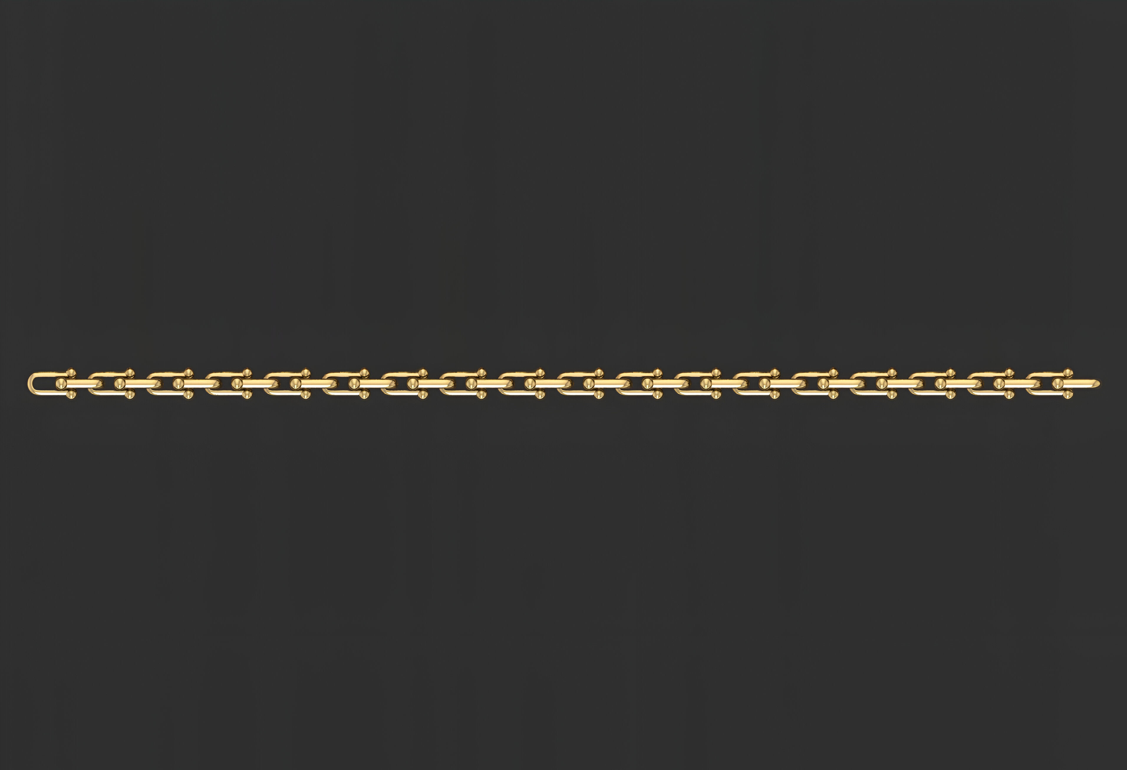 Gold Chain Bracelet 3D print model_5