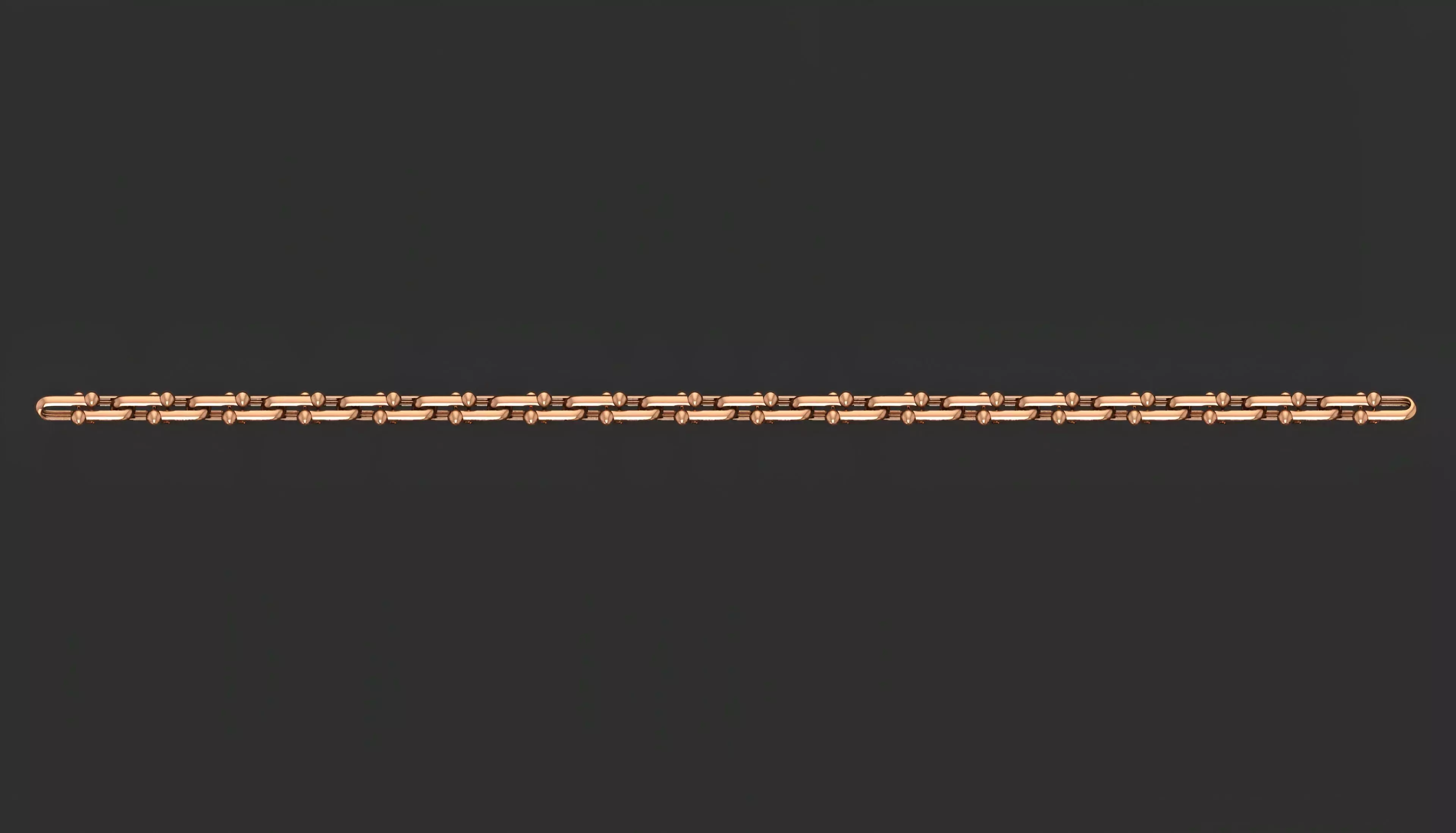 Gold Chain Bracelet 3D print model_0