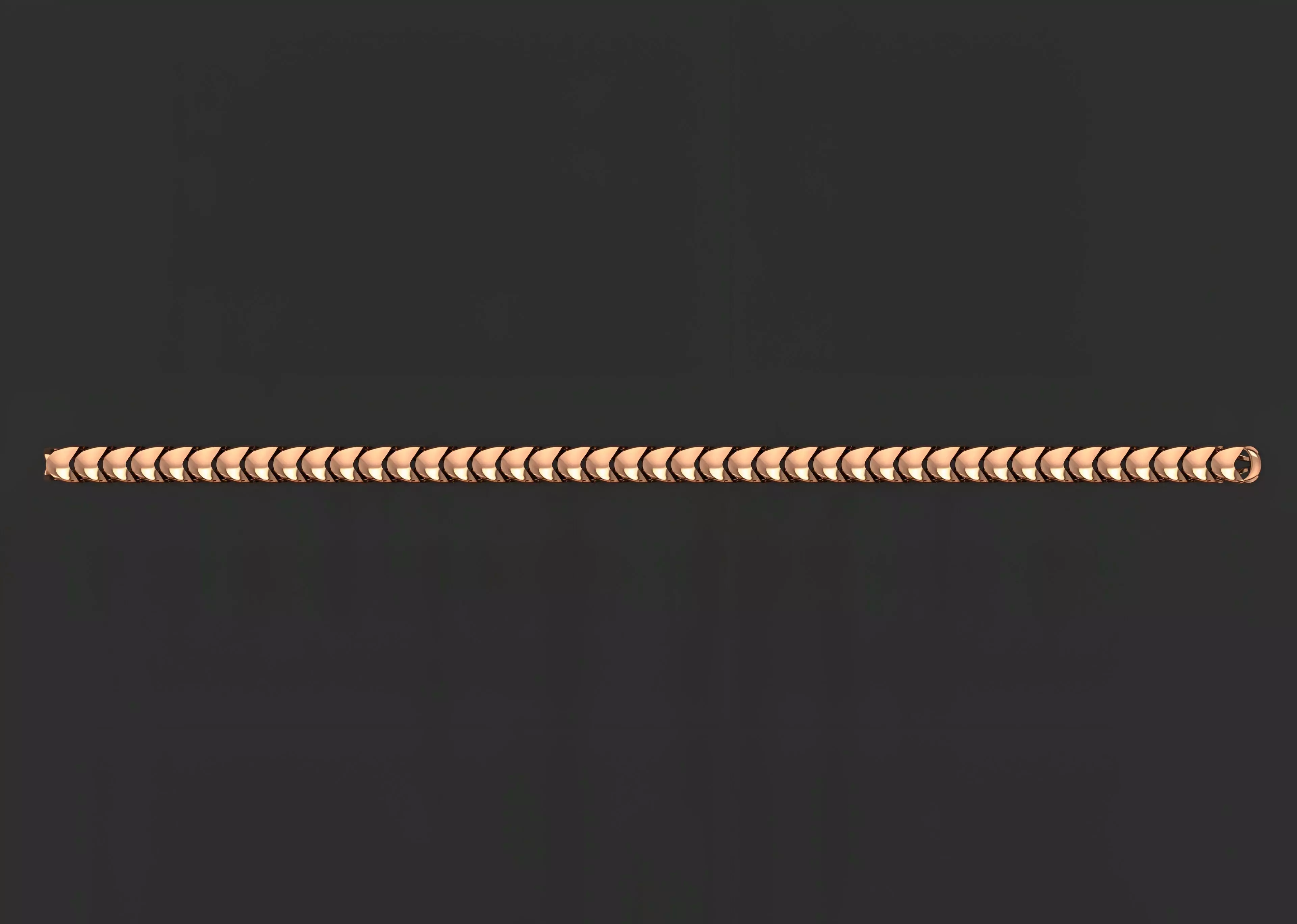 Gold Chain Bracelet 3D print model_0