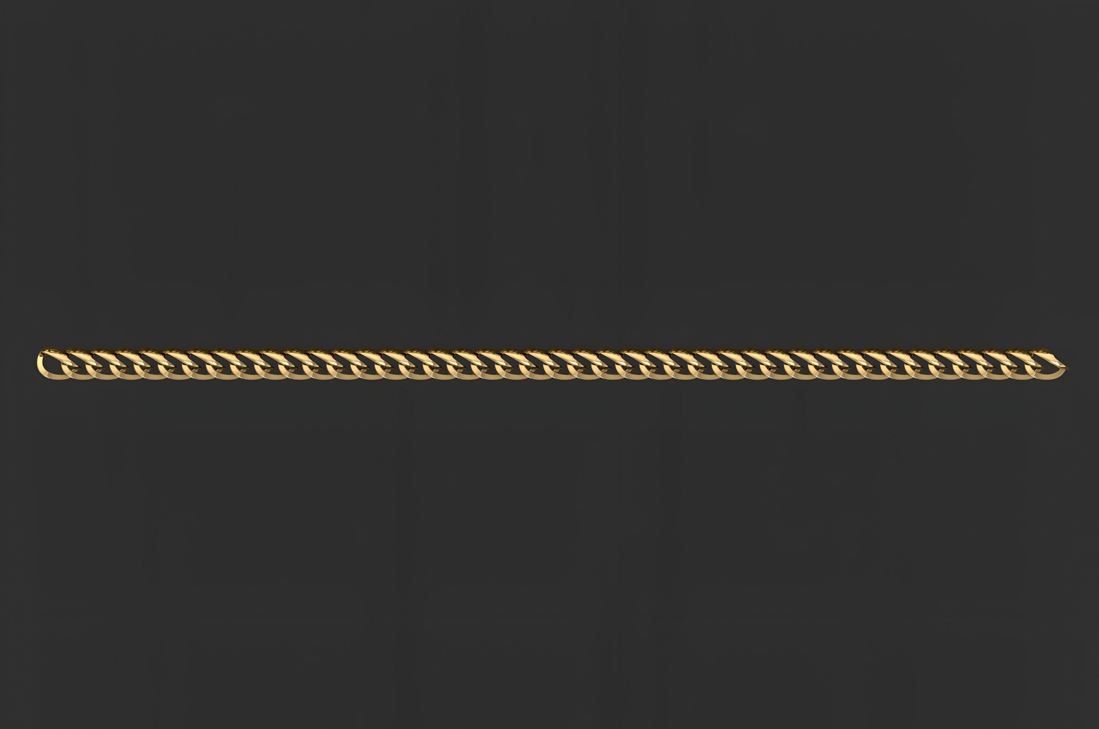 Gold Chain Bracelet 3D print model_4