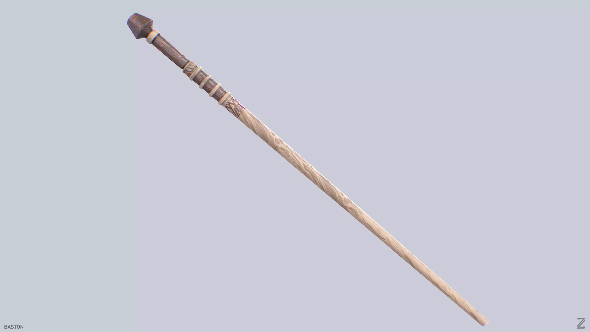 Baston Low-poly 3D model_0