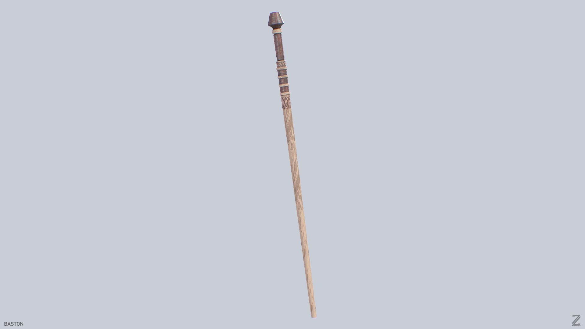 Baston Low-poly 3D model_7