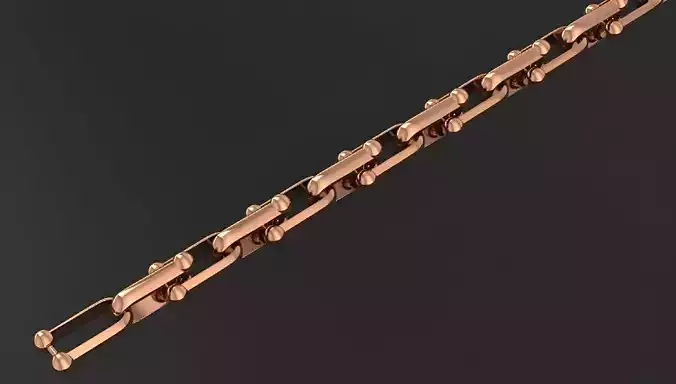 Gold Chain Bracelet 3D print model