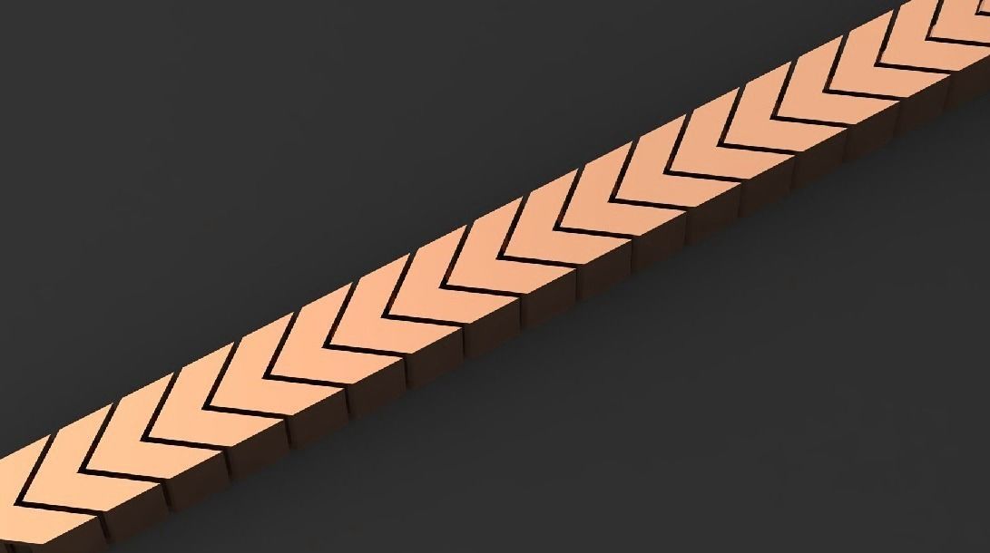 Gold Chain Bracelet 3D print model_5