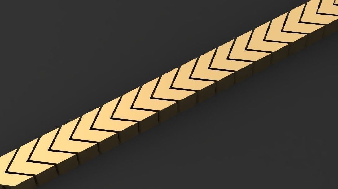 Gold Chain Bracelet 3D print model_1