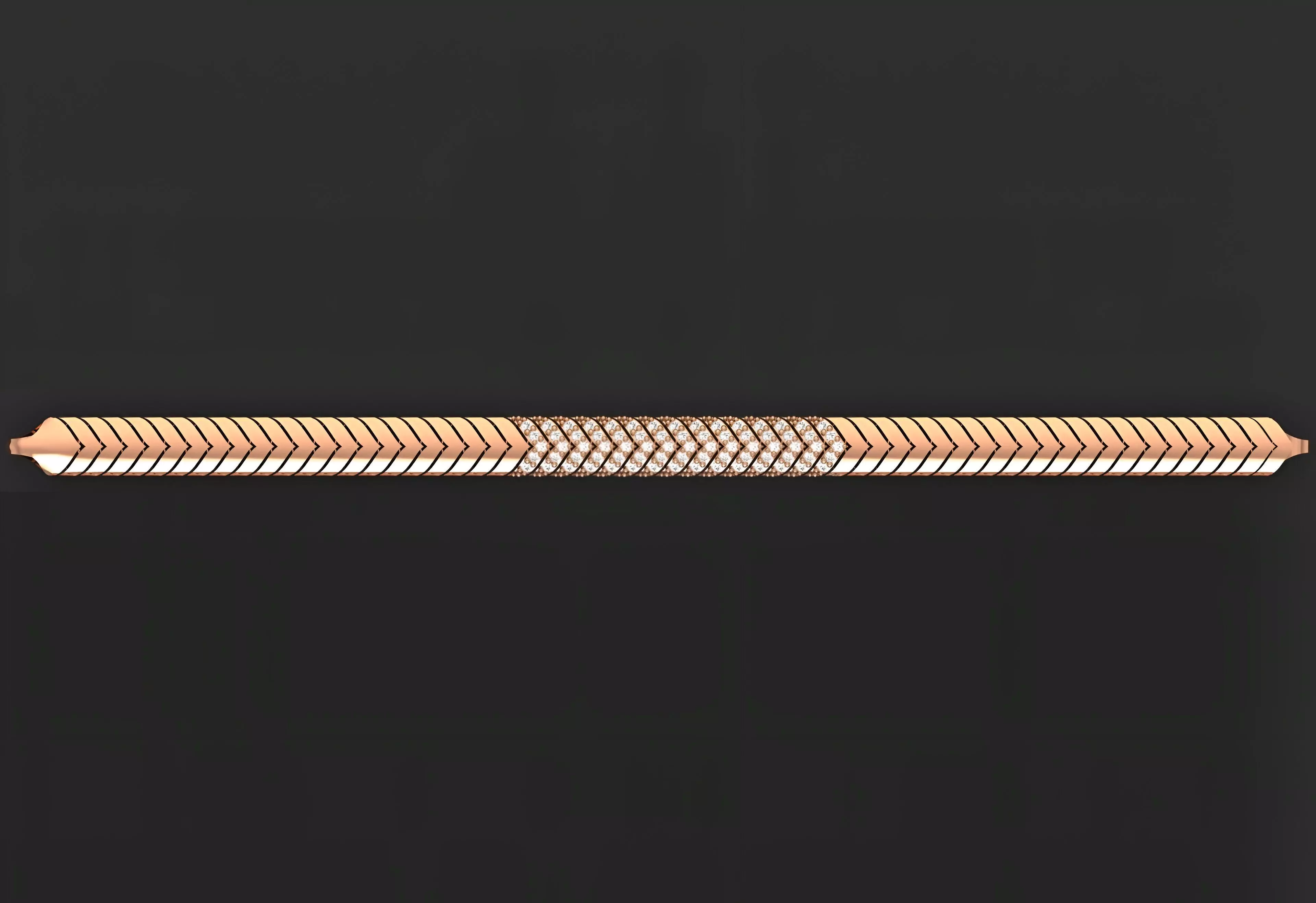 Gold Chain Bracelet 3D print model_0