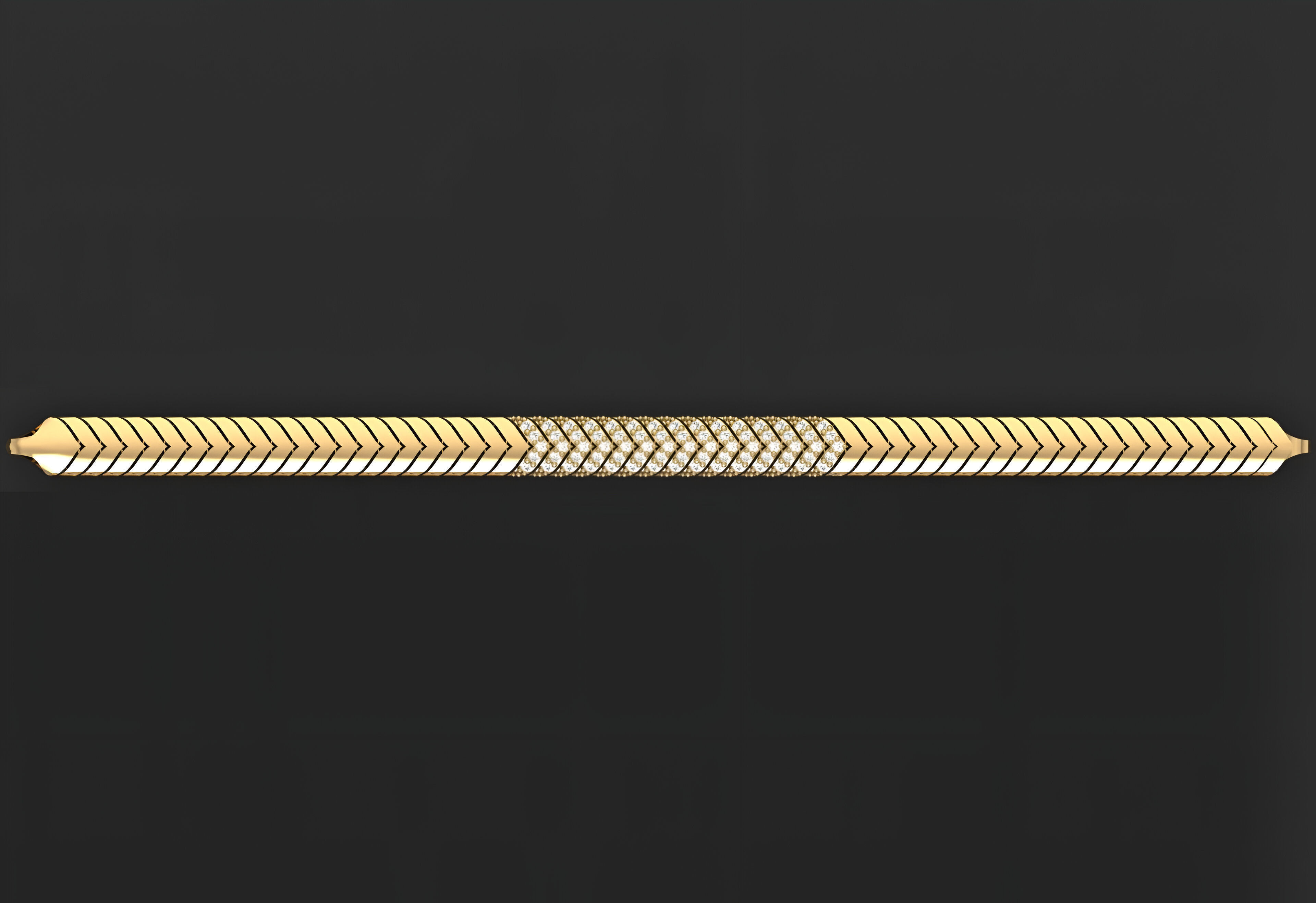 Gold Chain Bracelet 3D print model_3