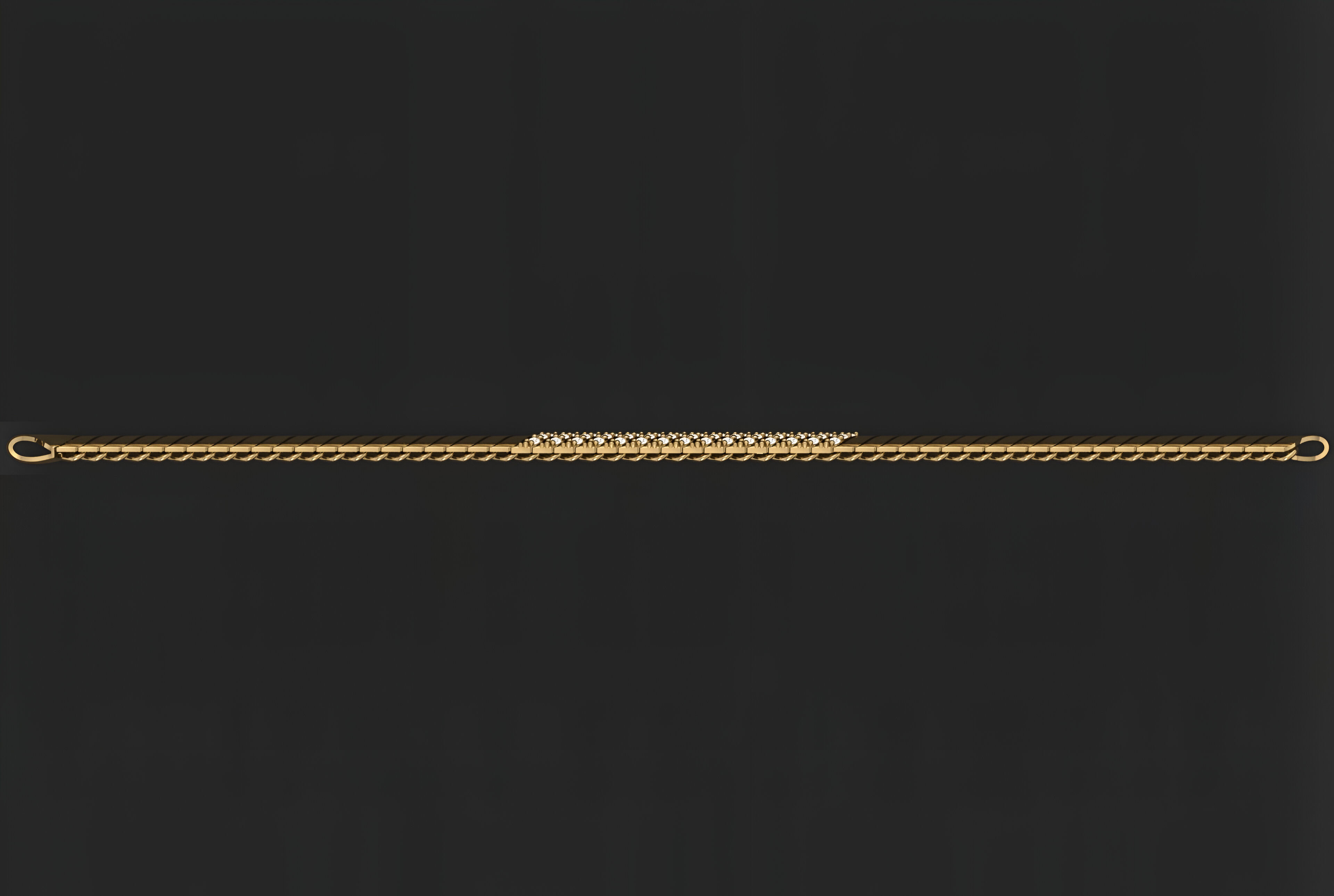 Gold Chain Bracelet 3D print model_4