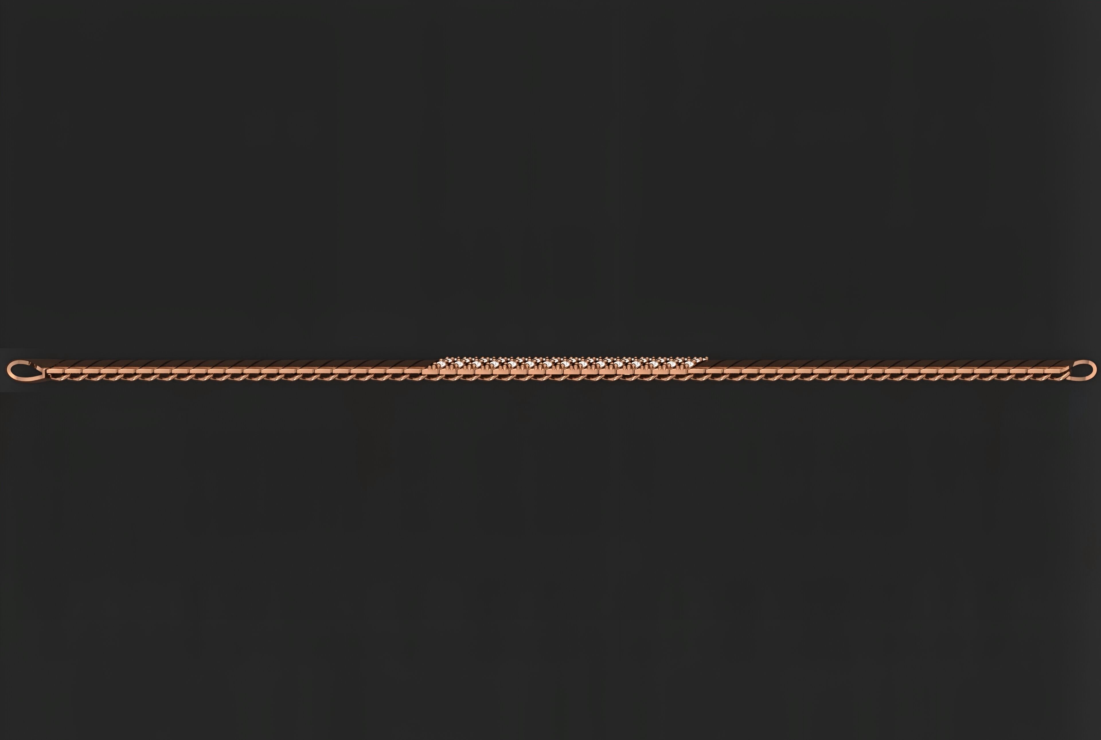 Gold Chain Bracelet 3D print model_6