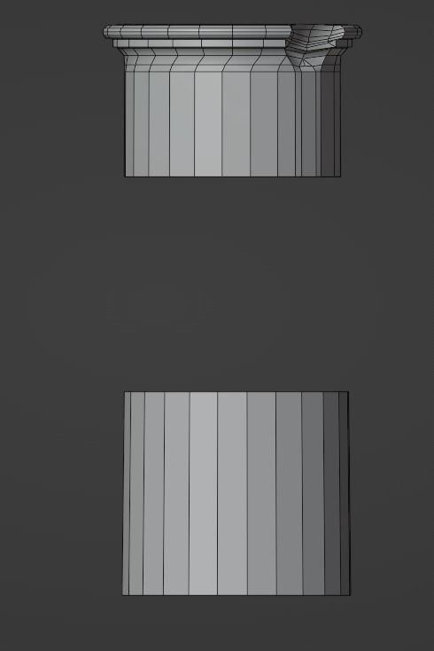 Column corinthian order damaged dirty and clean Low-poly 3D model_11