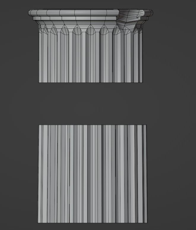 Column corinthian order damaged dirty and clean Low-poly 3D model_12