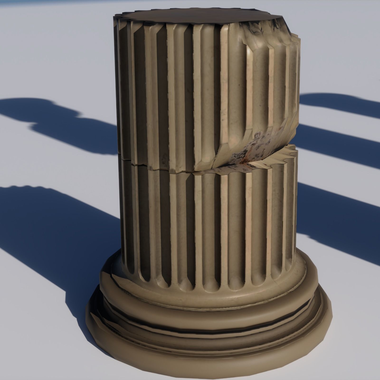 Column corinthian order damaged dirty and clean Low-poly 3D model_5