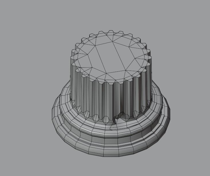 Column corinthian order damaged dirty and clean Low-poly 3D model_13