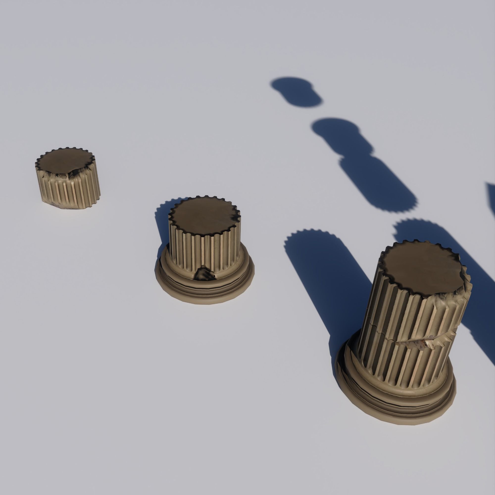 Column corinthian order damaged dirty and clean Low-poly 3D model_6