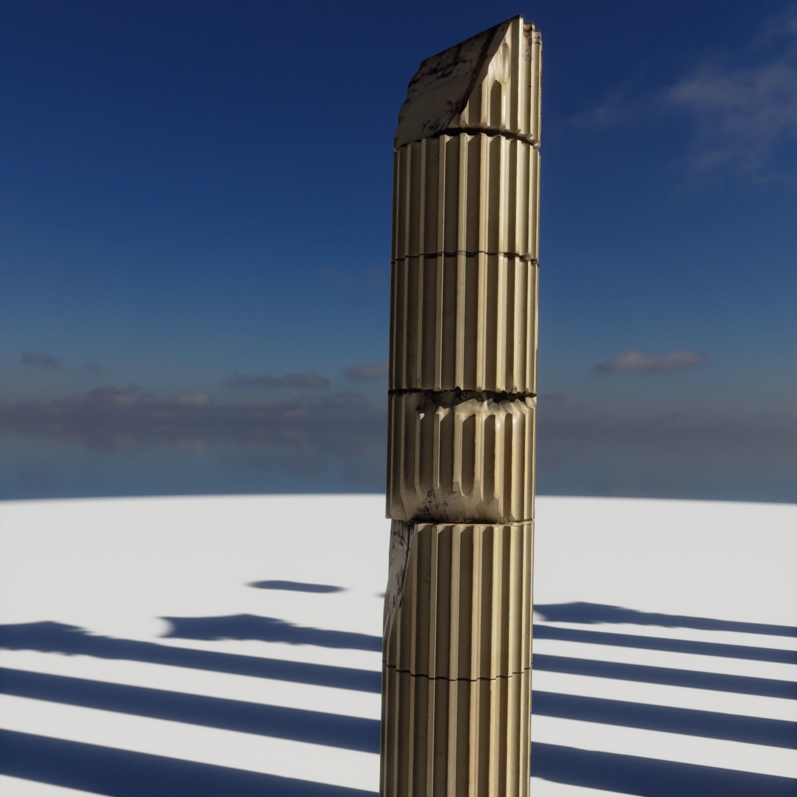 Column corinthian order damaged dirty and clean Low-poly 3D model_3
