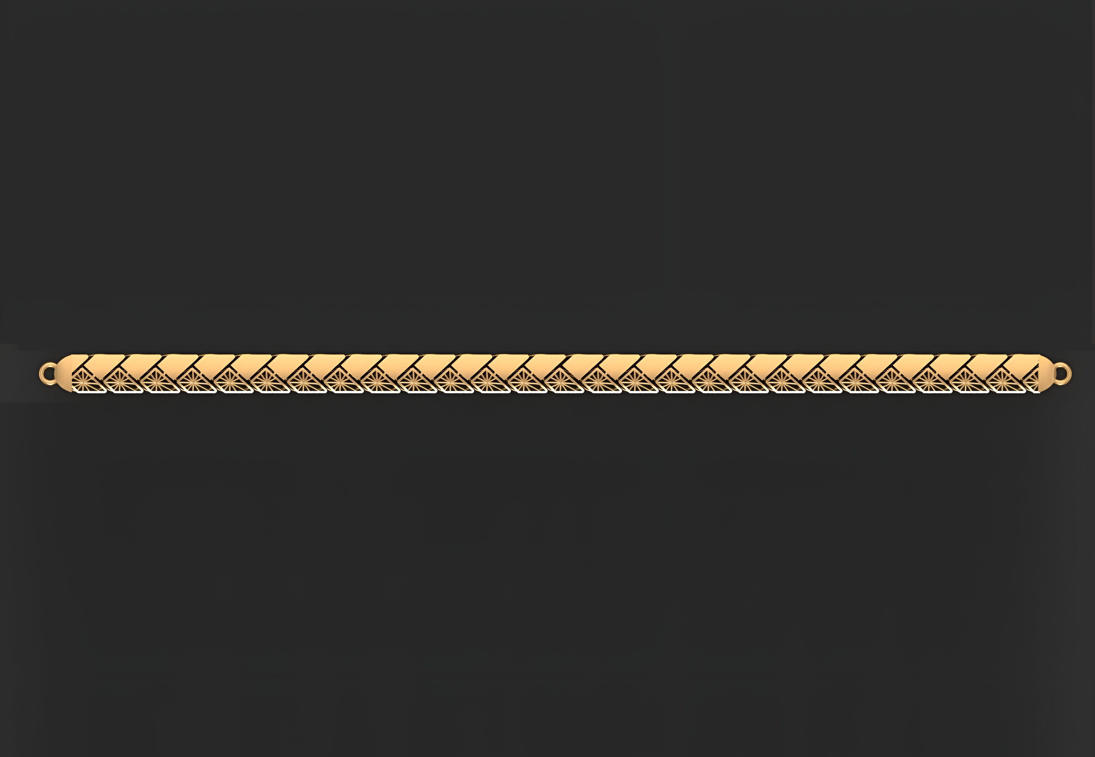Gold Chain Bracelet 3D print model_3