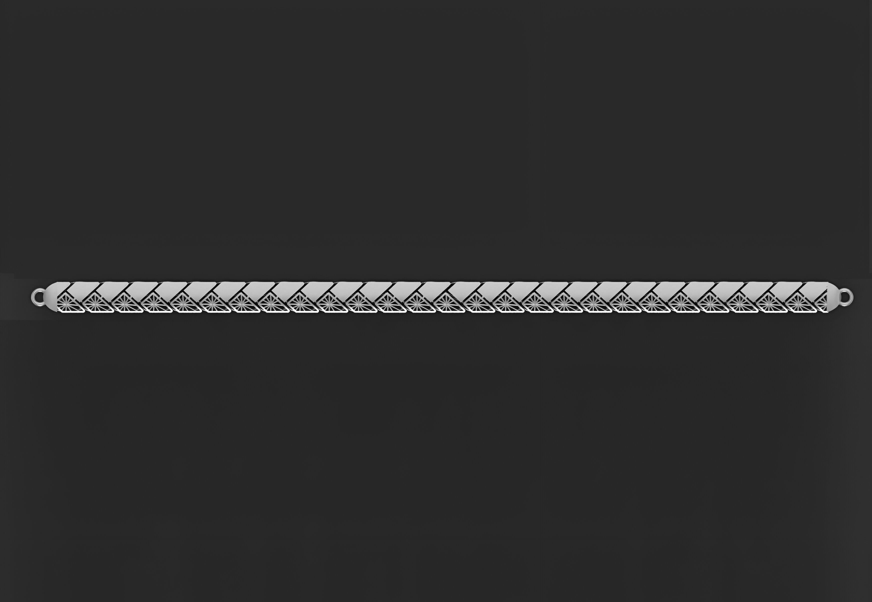 Gold Chain Bracelet 3D print model_4