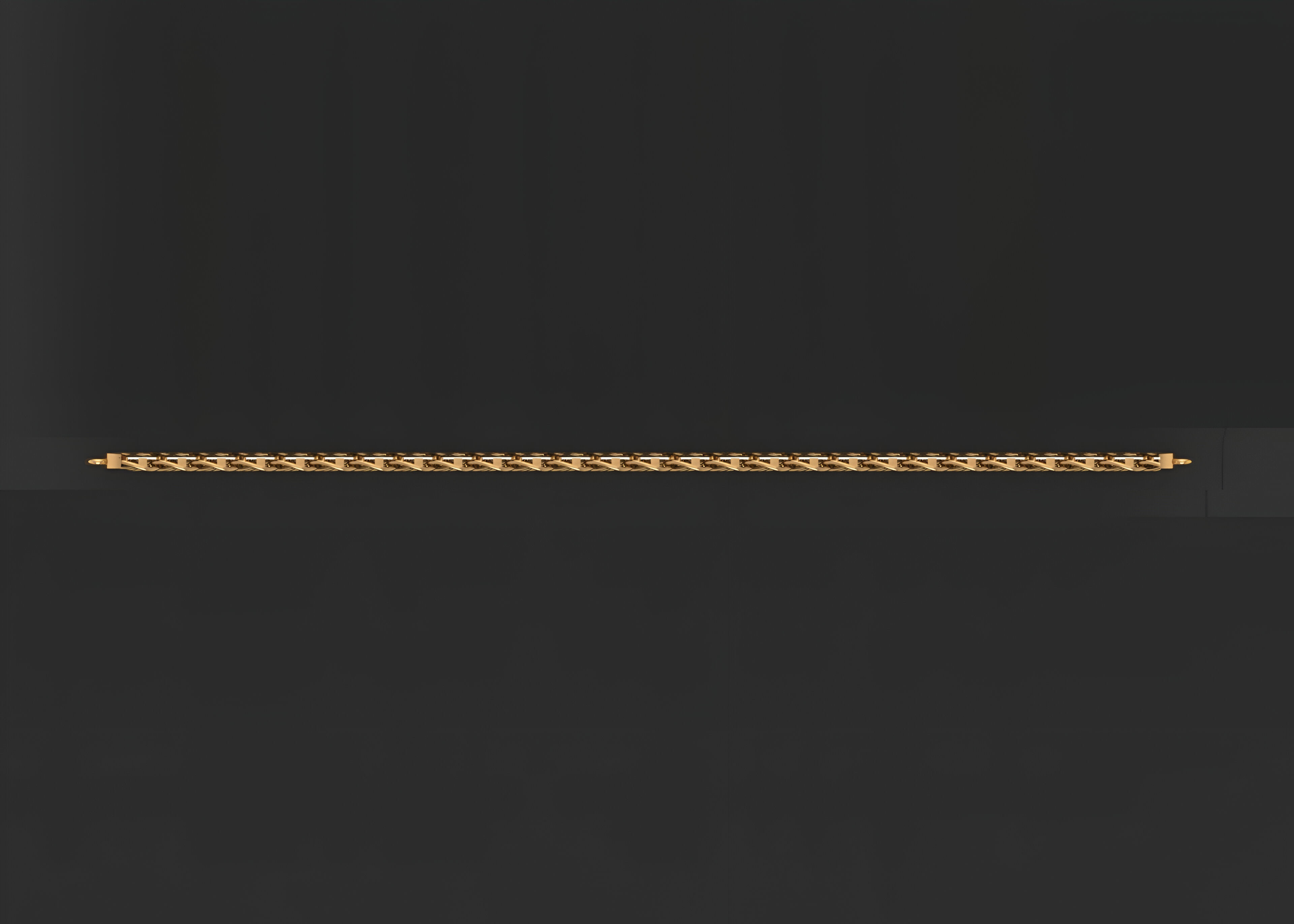 Gold Chain Bracelet 3D print model_1