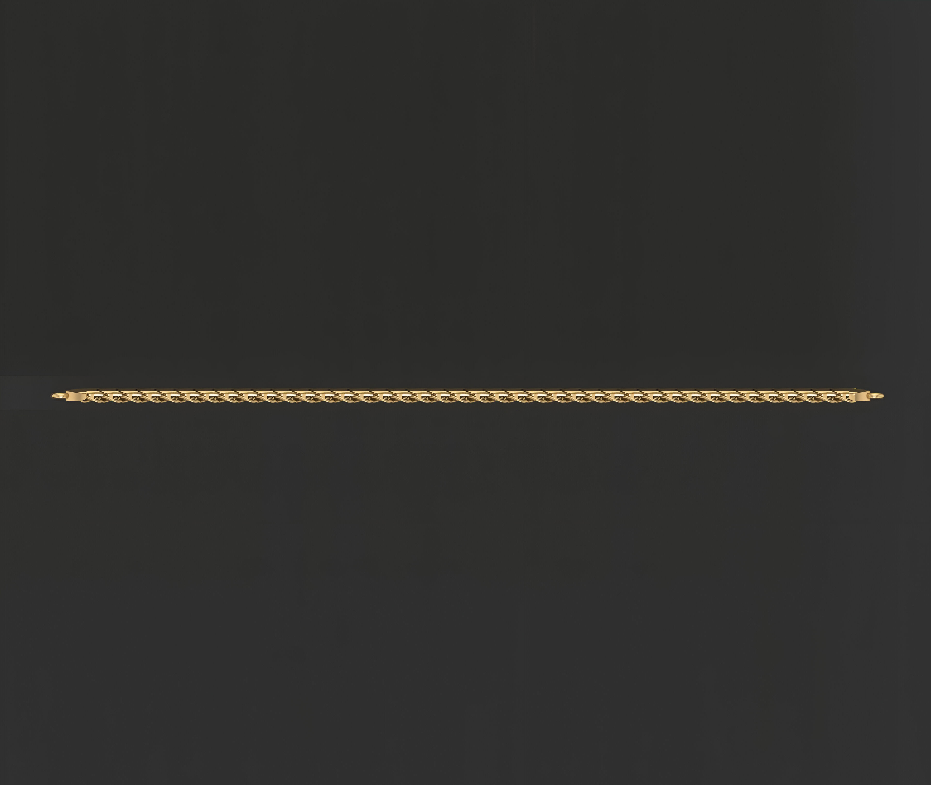 Gold Chain Bracelet 3D print model_4