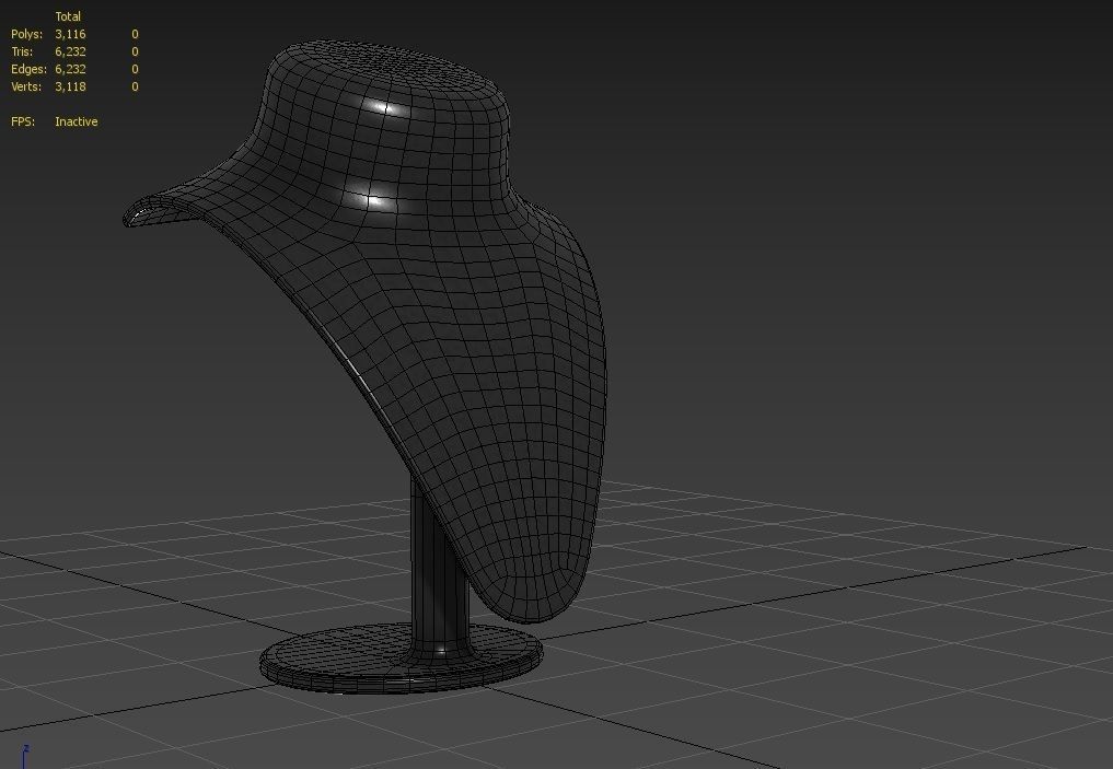 Jewelry Mannequin M02 Low-poly 3D model_2