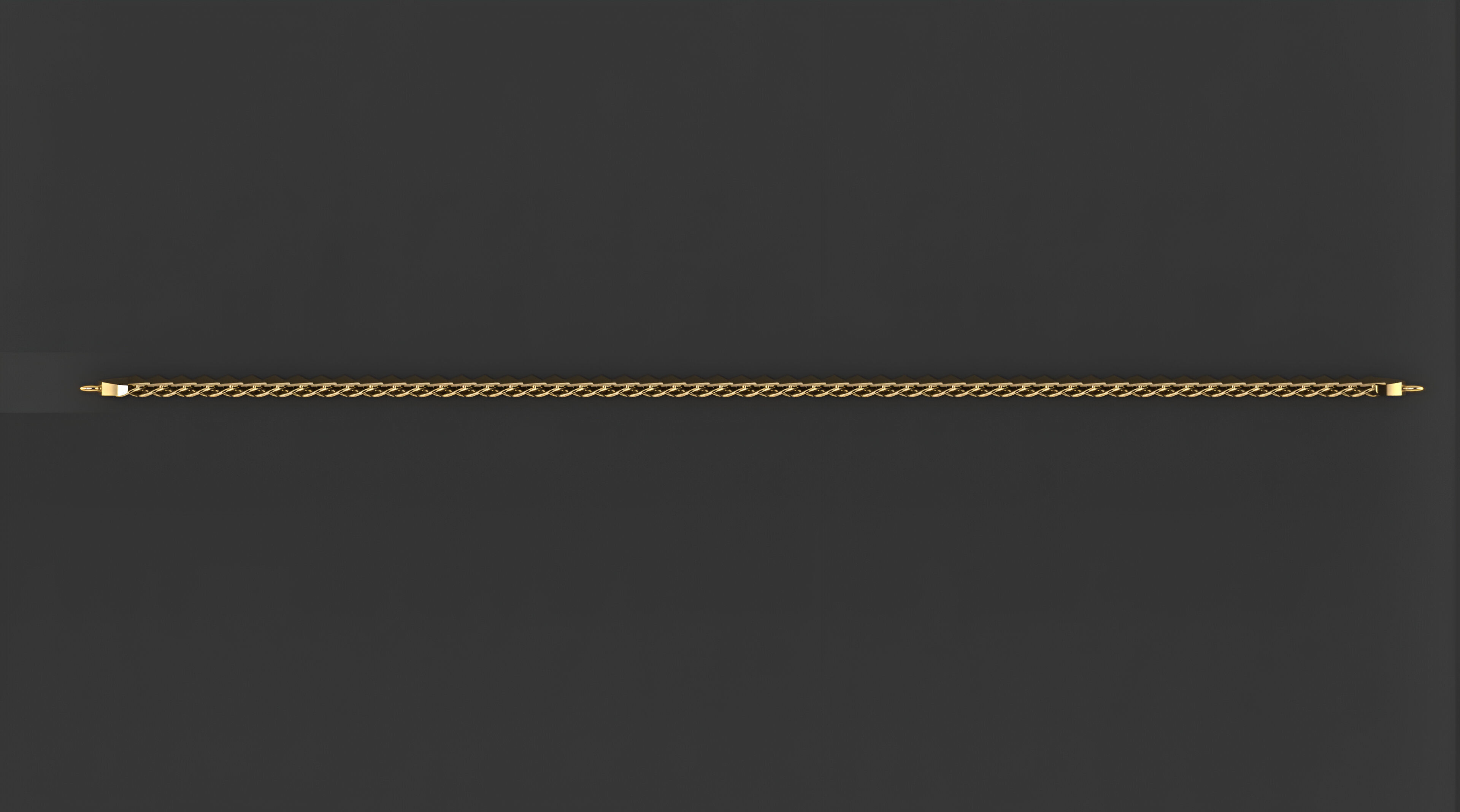 Gold Chain Bracelet 3D print model_1