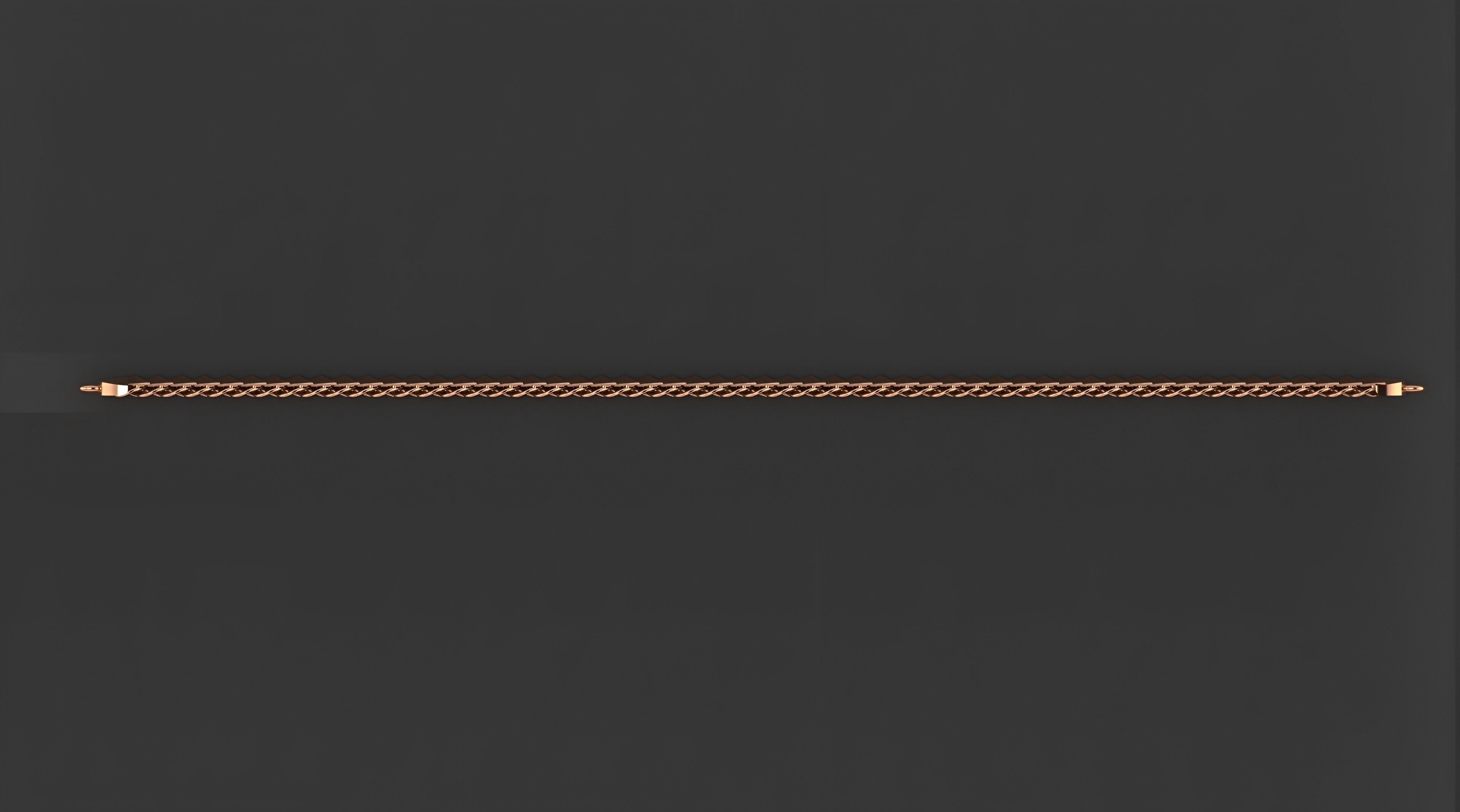 Gold Chain Bracelet 3D print model_6