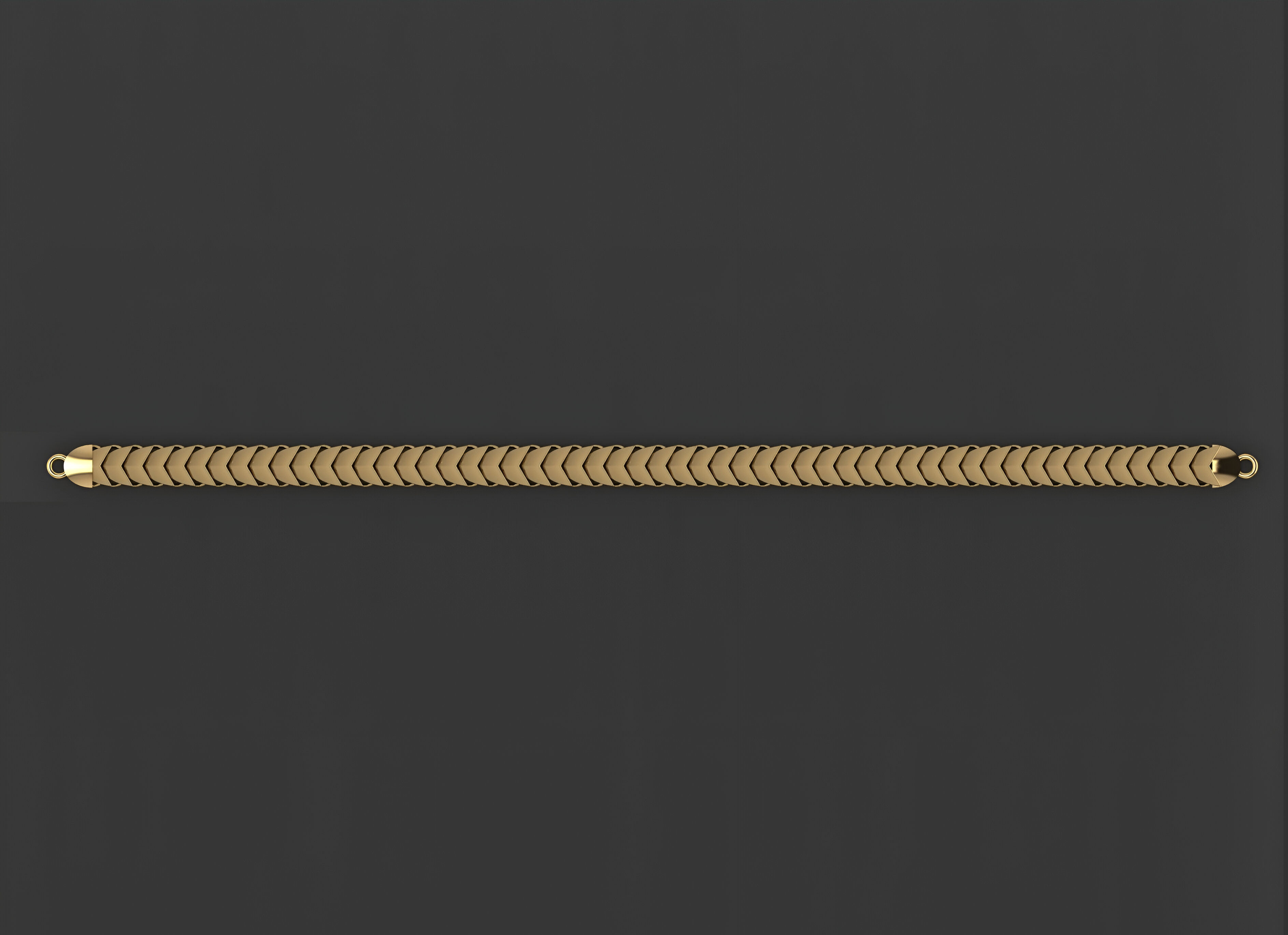 Gold Chain Bracelet 3D print model_3