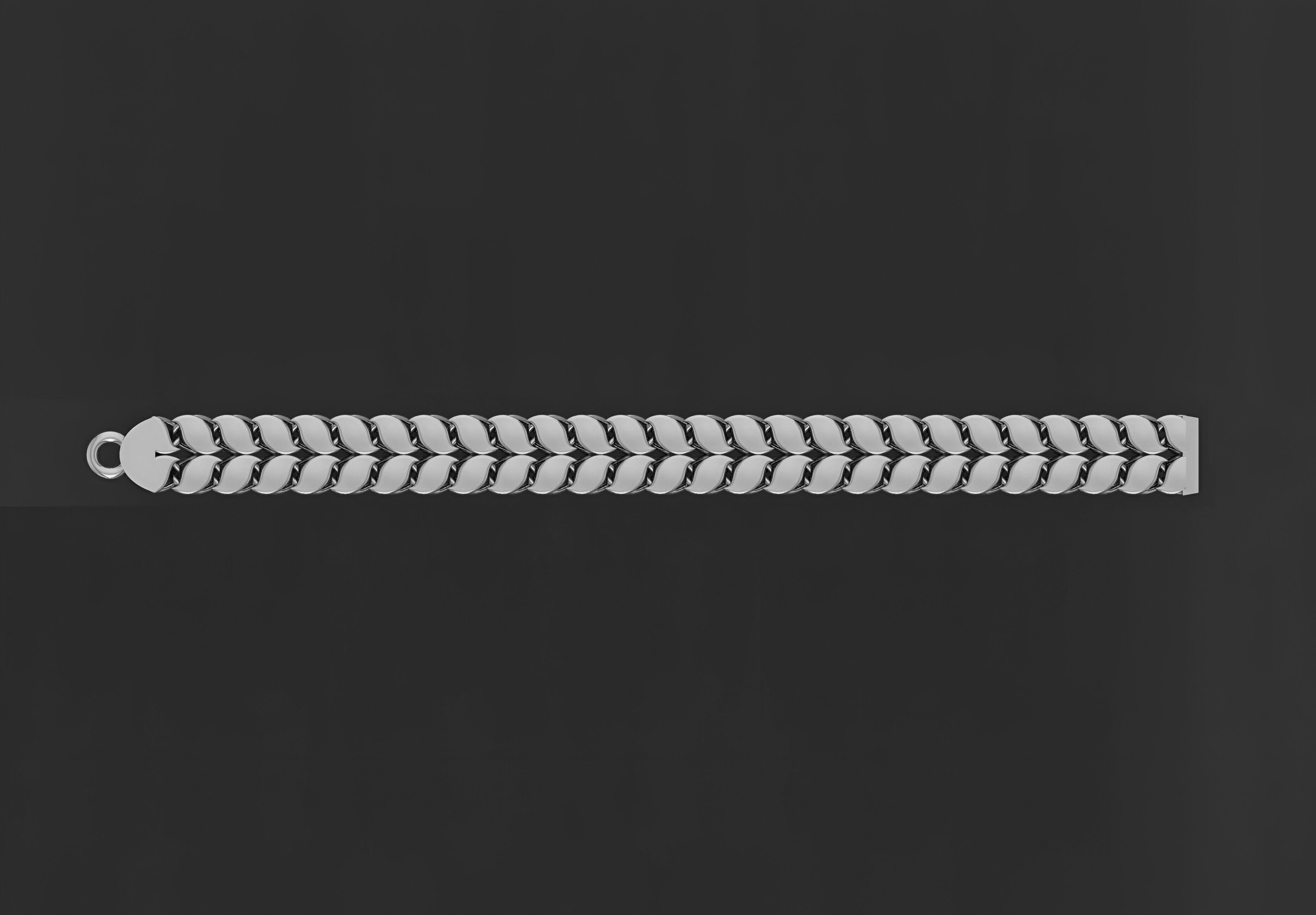 Gold Chain Bracelet 3D print model_6