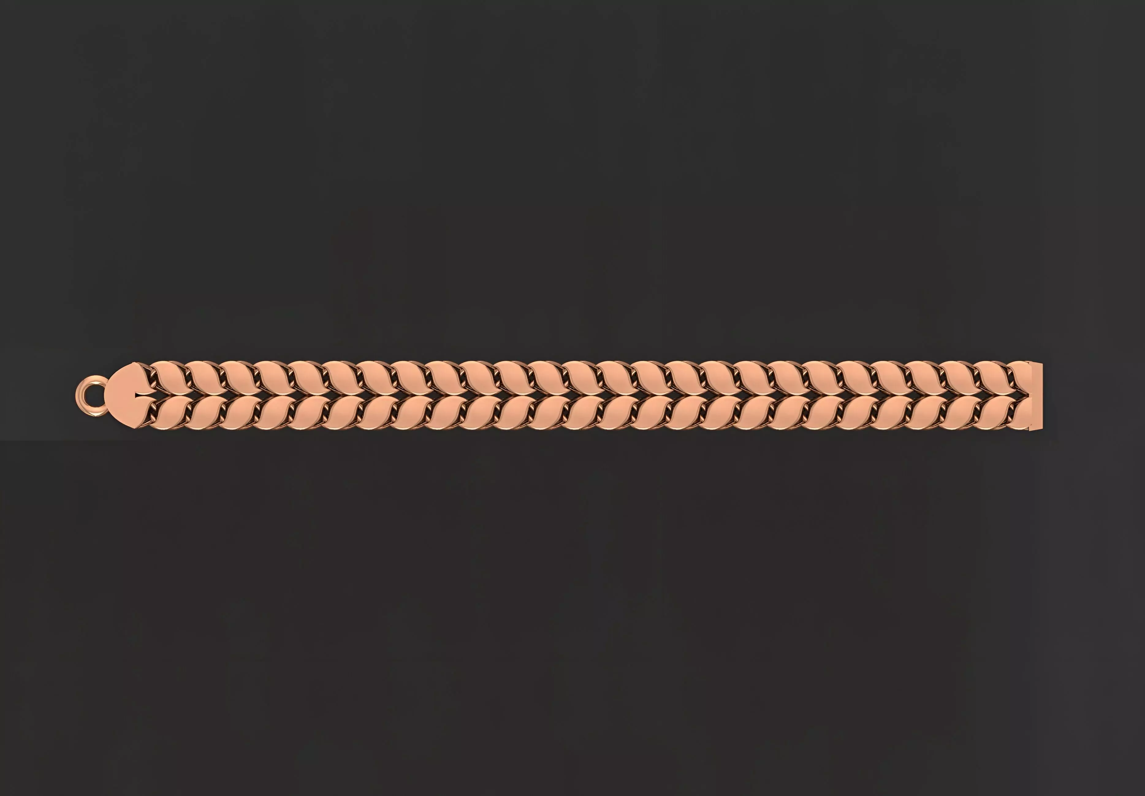 Gold Chain Bracelet 3D print model_0