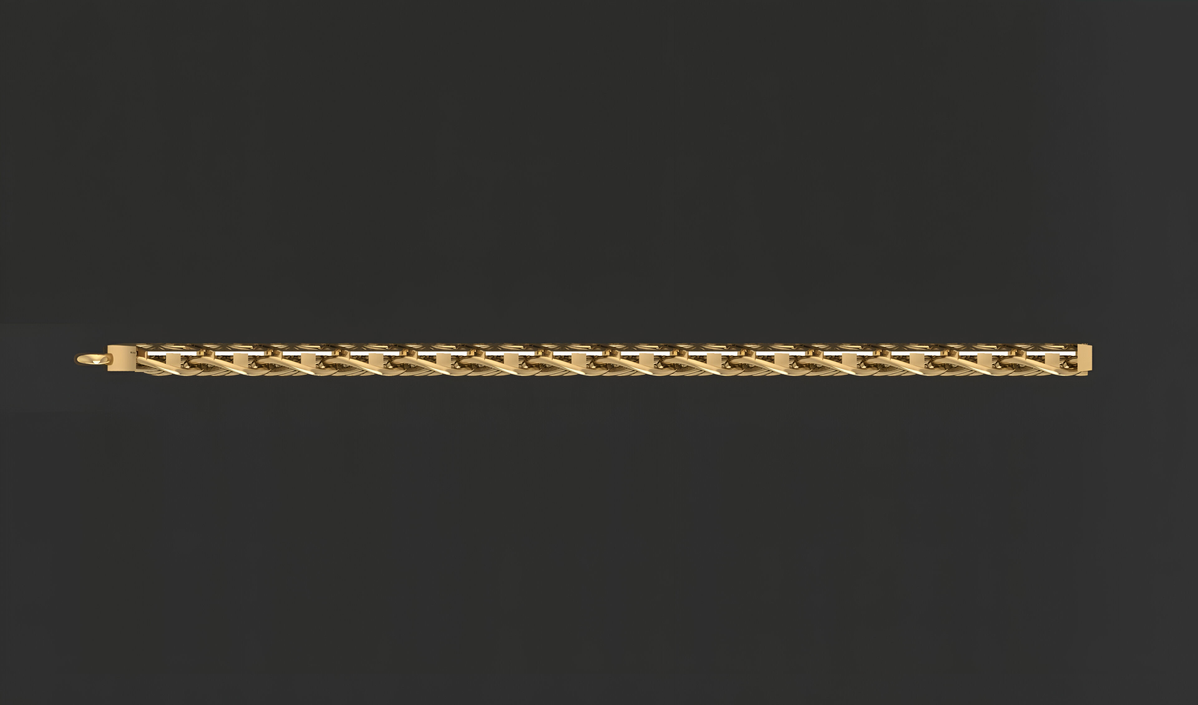 Gold Chain Bracelet 3D print model_4