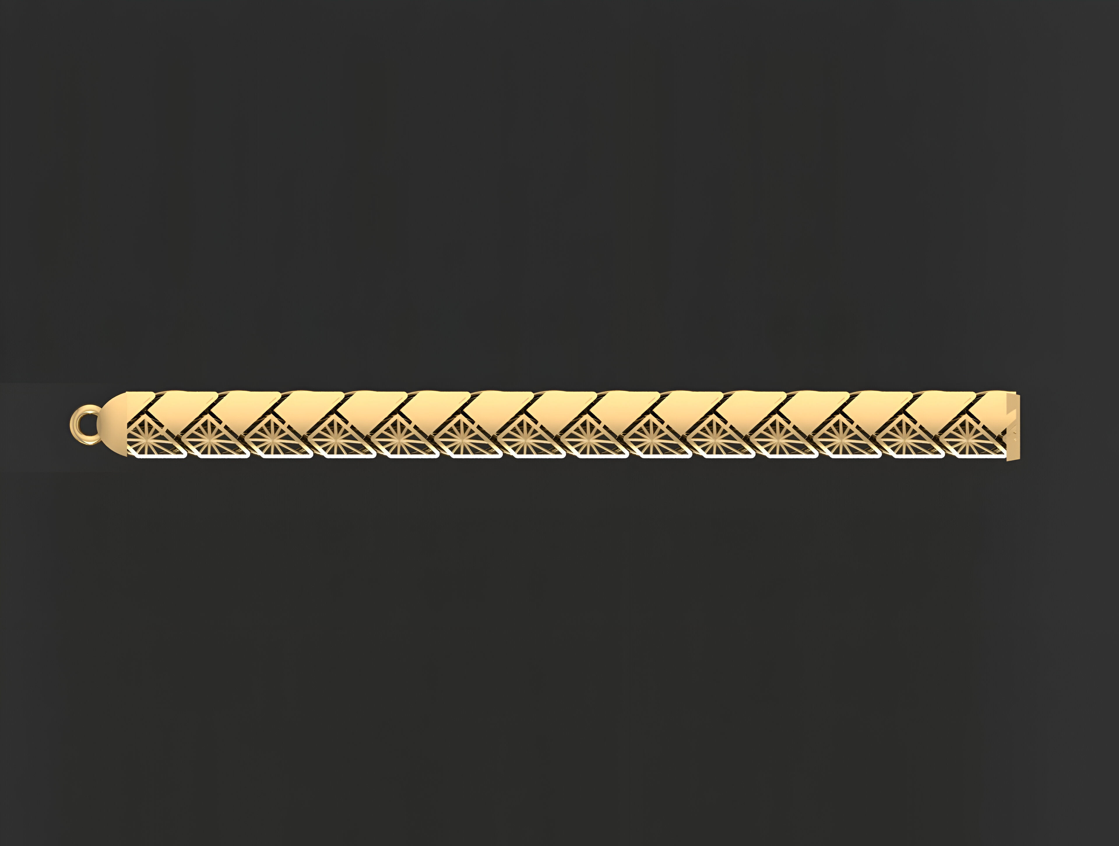 Gold Chain Bracelet 3D print model_1