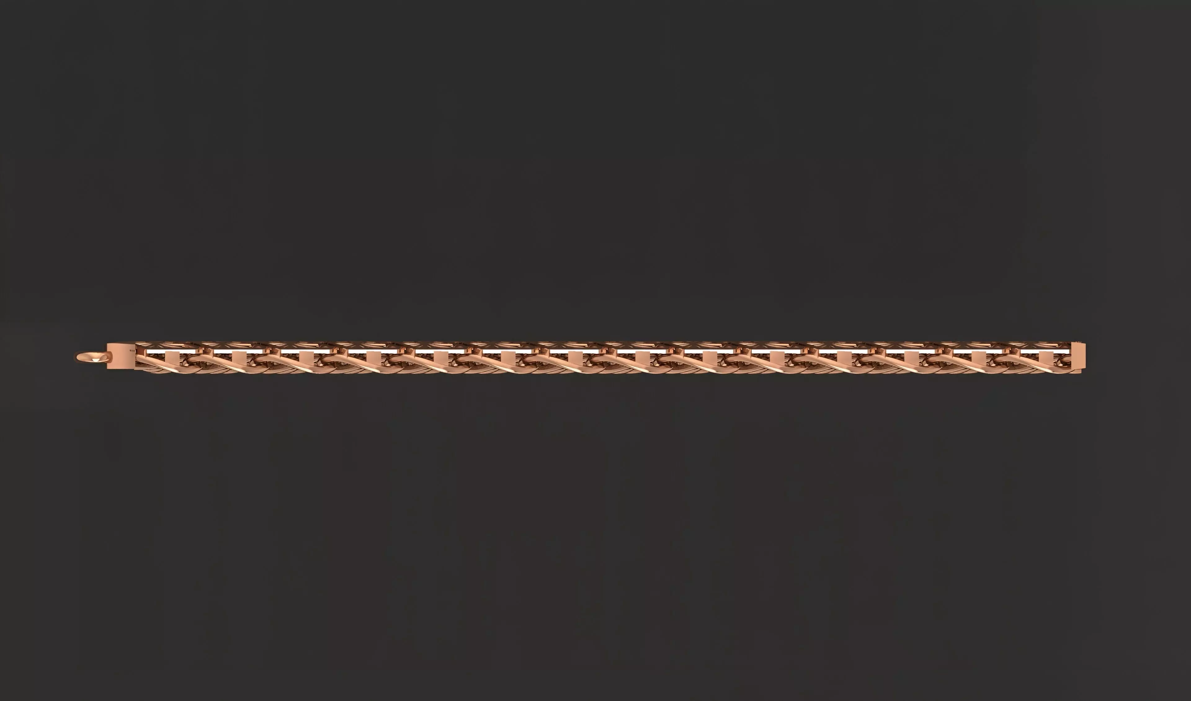 Gold Chain Bracelet 3D print model_0