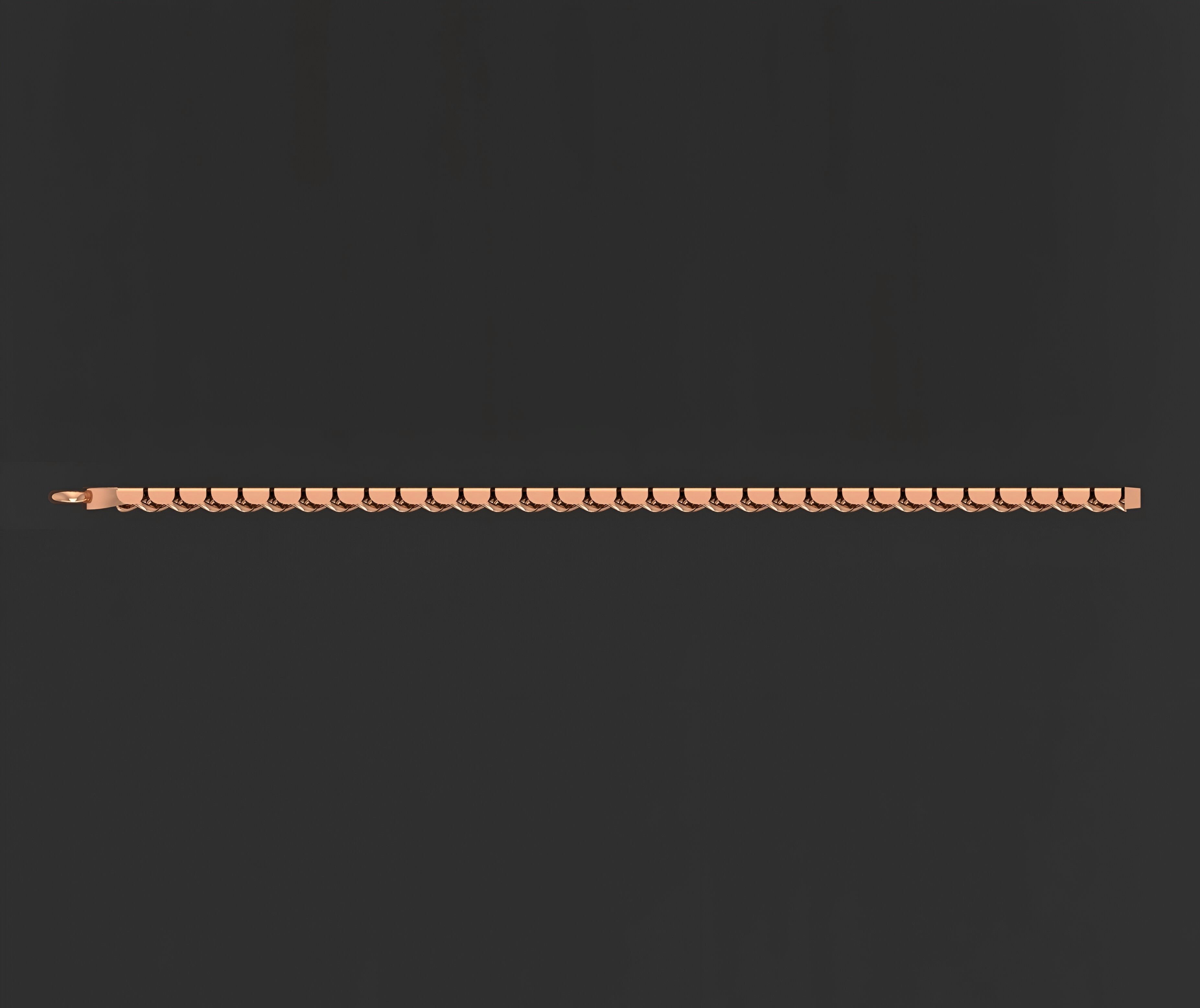 Gold Chain Bracelet 3D print model_1