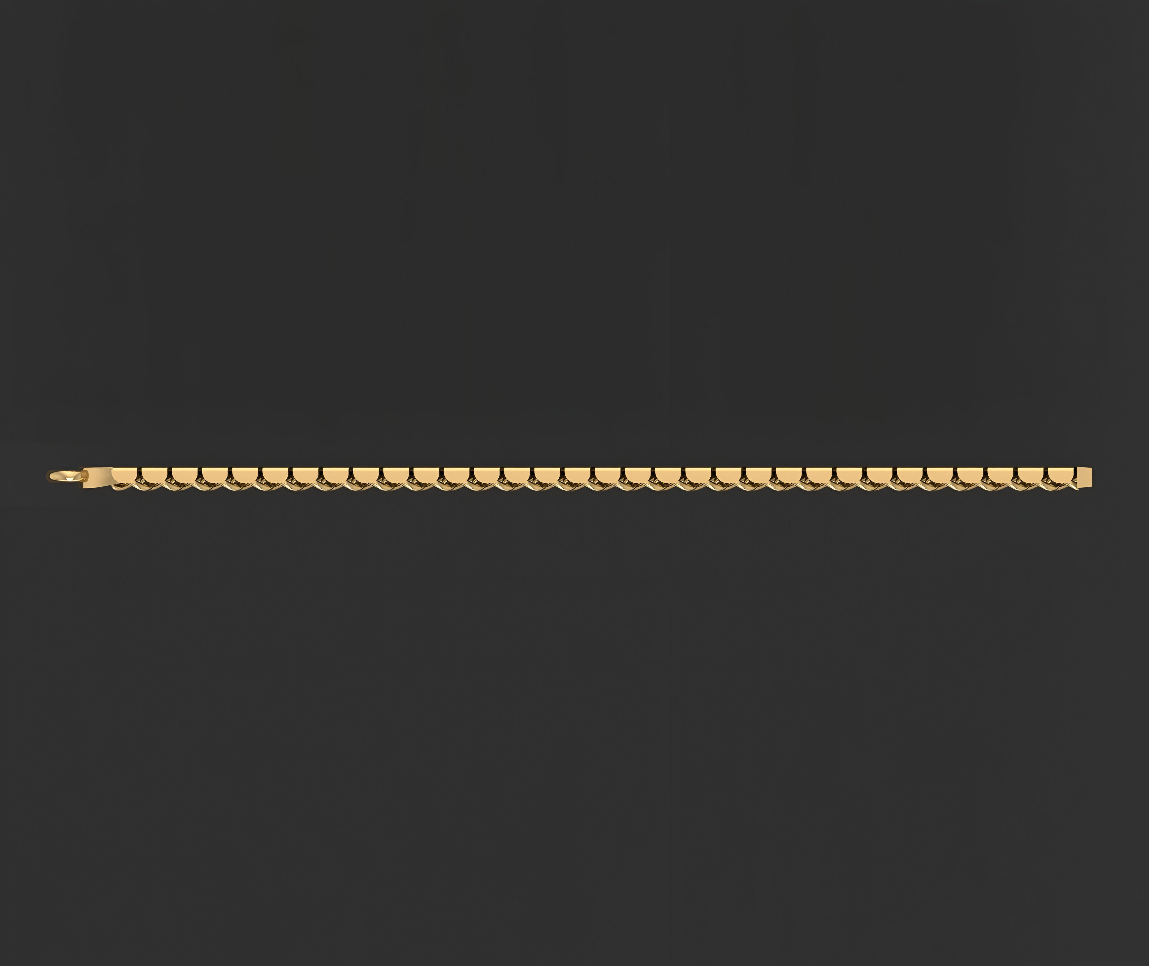 Gold Chain Bracelet 3D print model_2