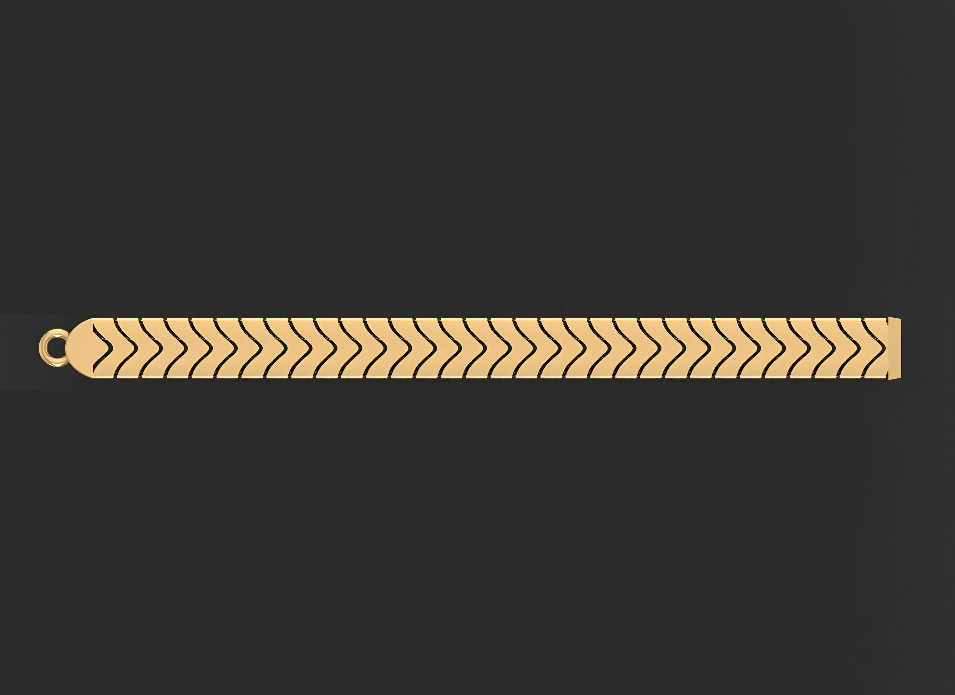 Gold Chain Bracelet 3D print model_5