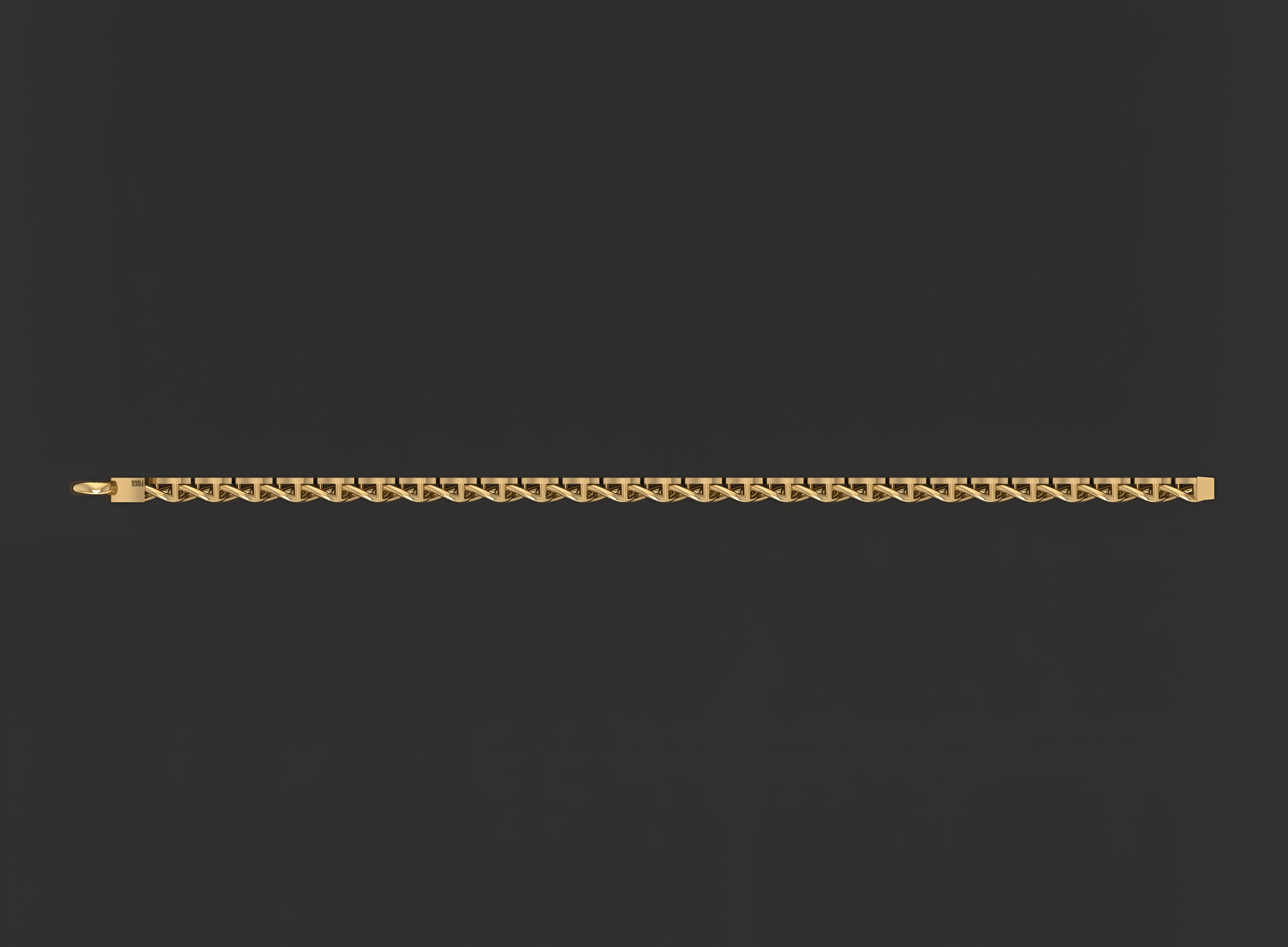 Gold Chain Bracelet 3D print model_3