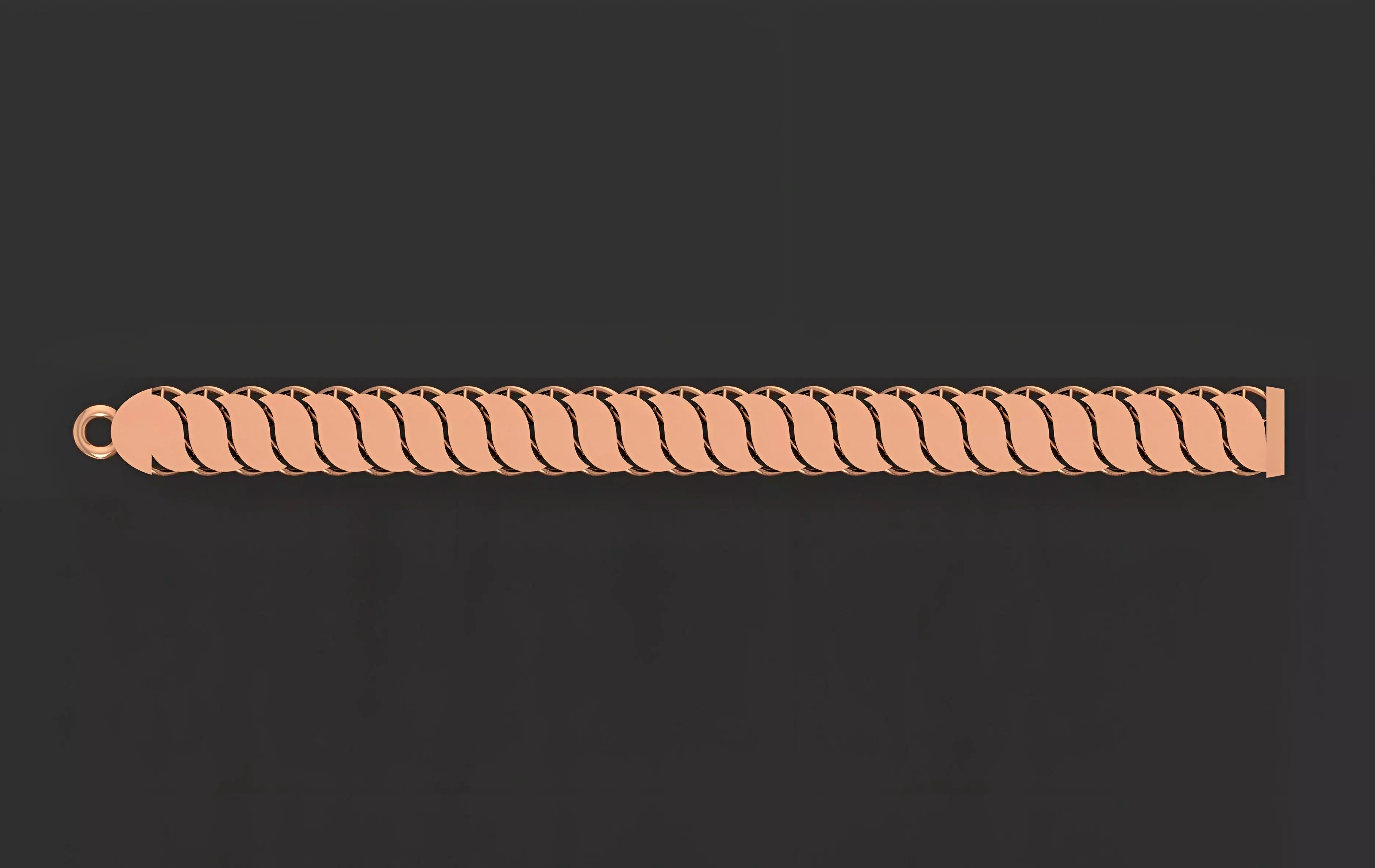 Gold Chain Bracelet 3D print model_0