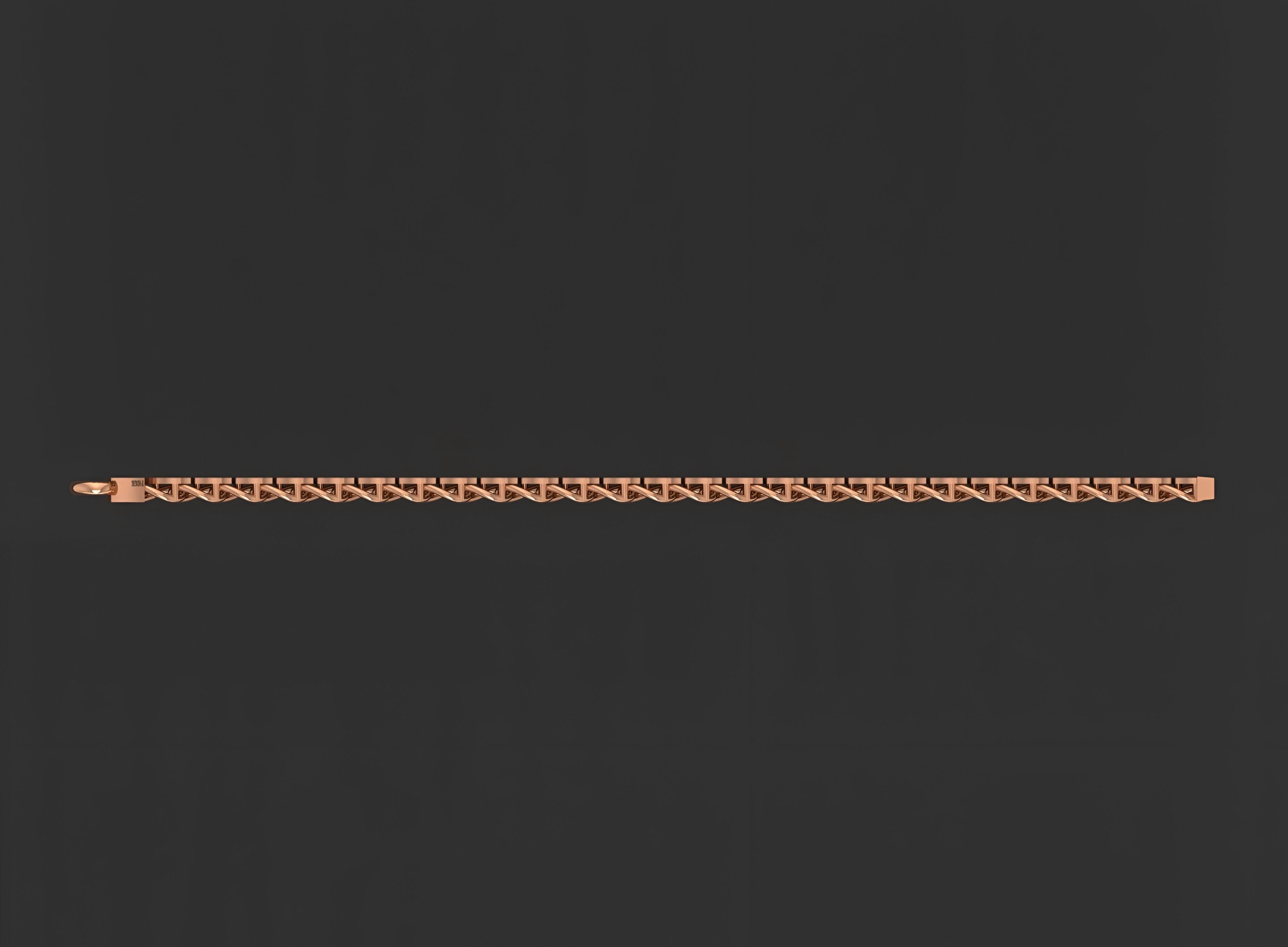 Gold Chain Bracelet 3D print model_2