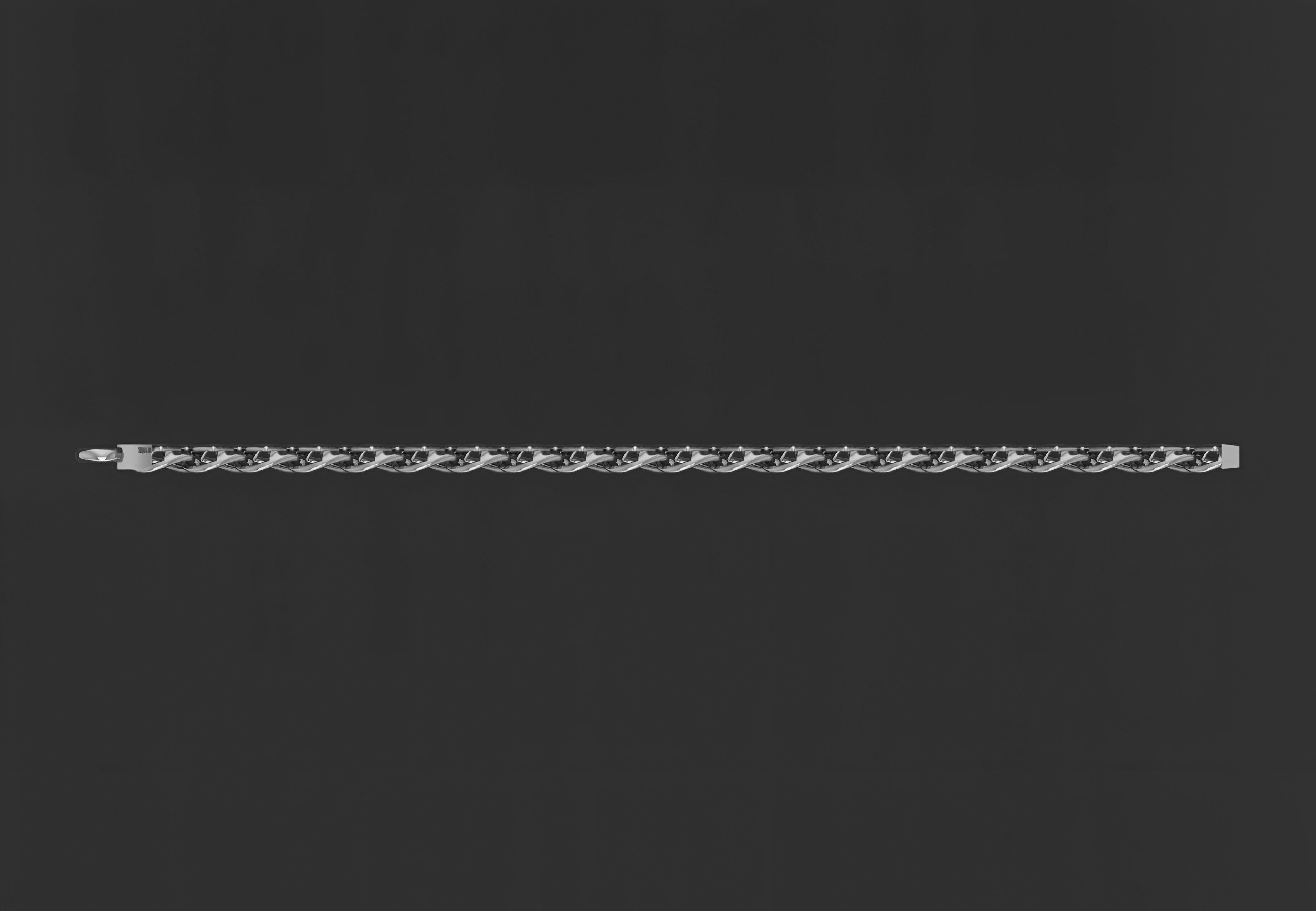 Gold Chain Bracelet 3D print model_3