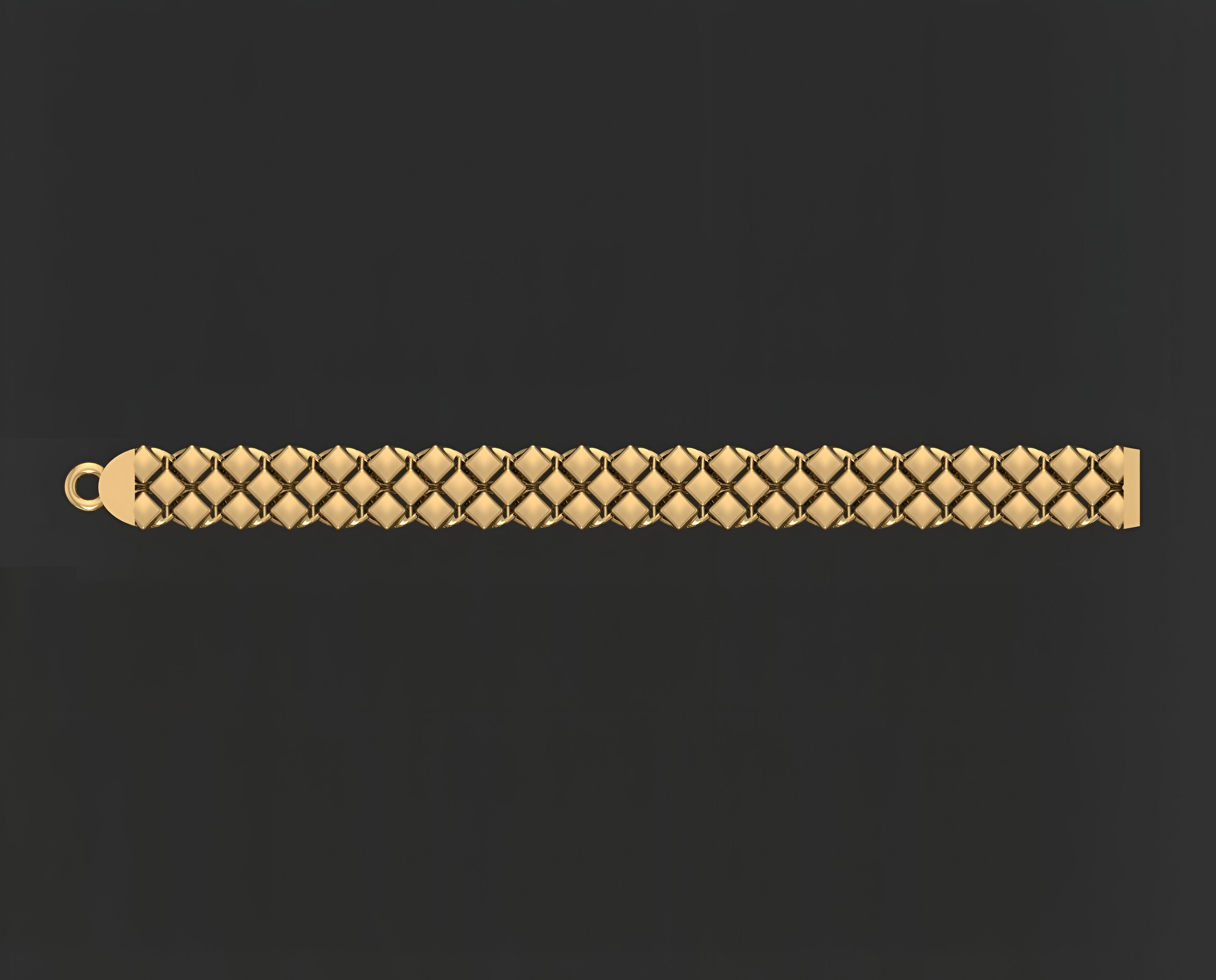 Gold Chain Bracelet 3D print model_2