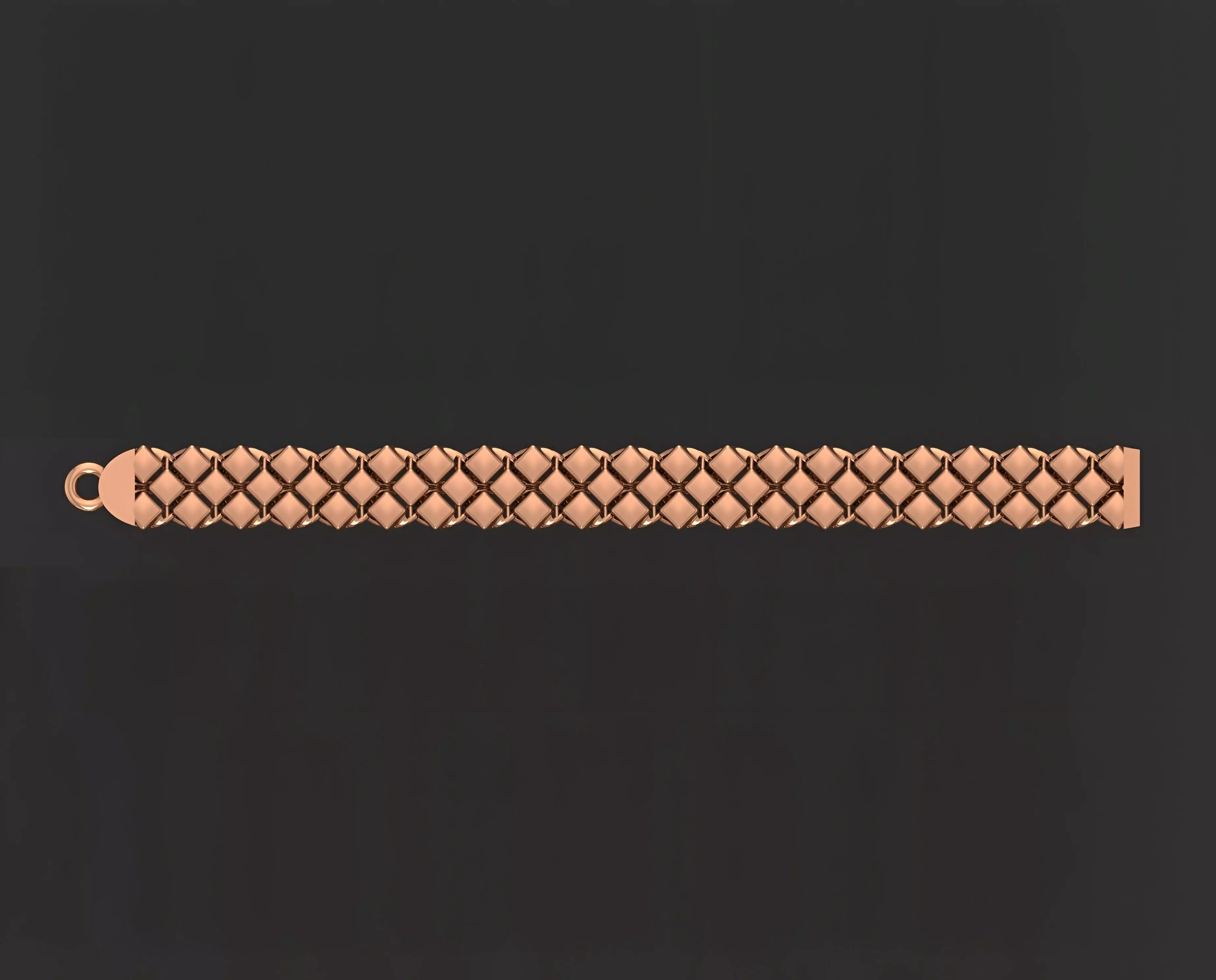 Gold Chain Bracelet 3D print model_0