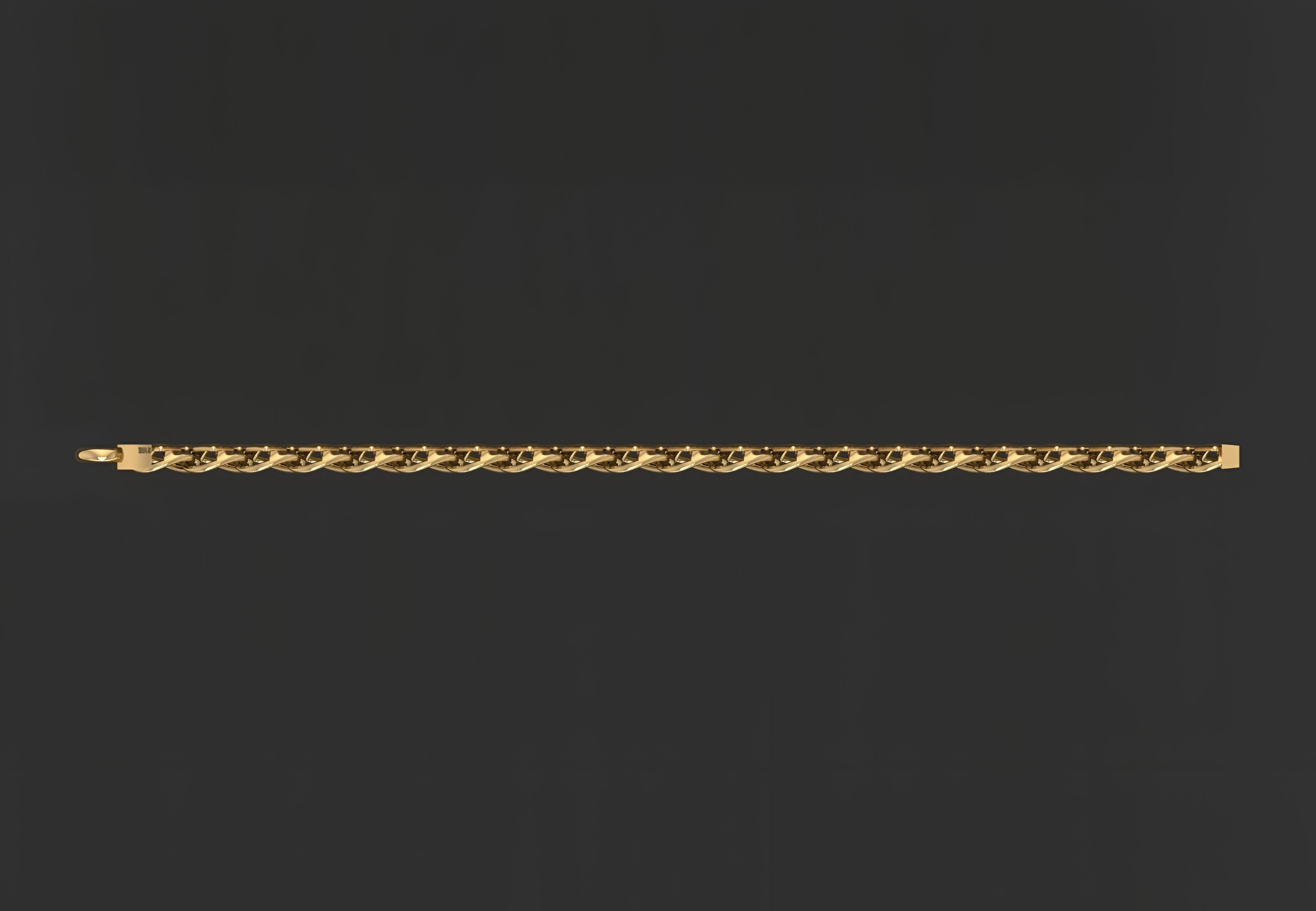 Gold Chain Bracelet 3D print model_5